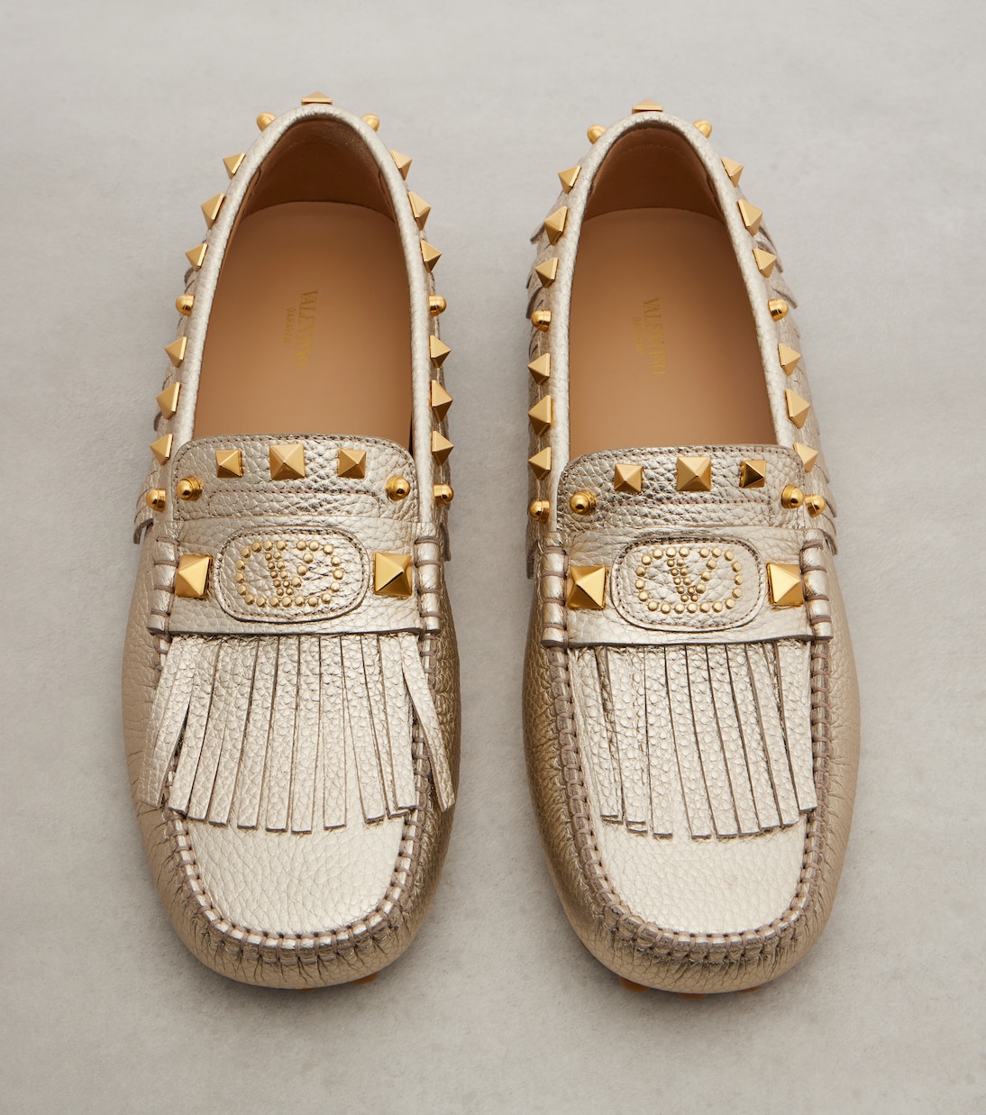 Loafers Plaster Caster aus Metallic-Leder | Valentino Garavani