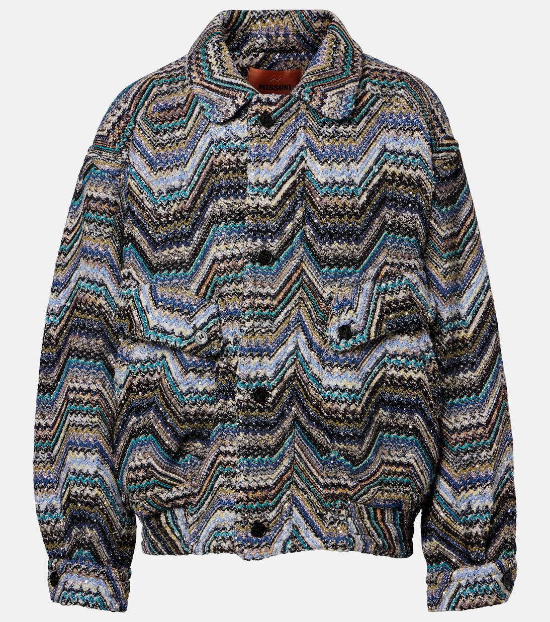 Zigzag oversized jacquard wool-blend jacket | Missoni