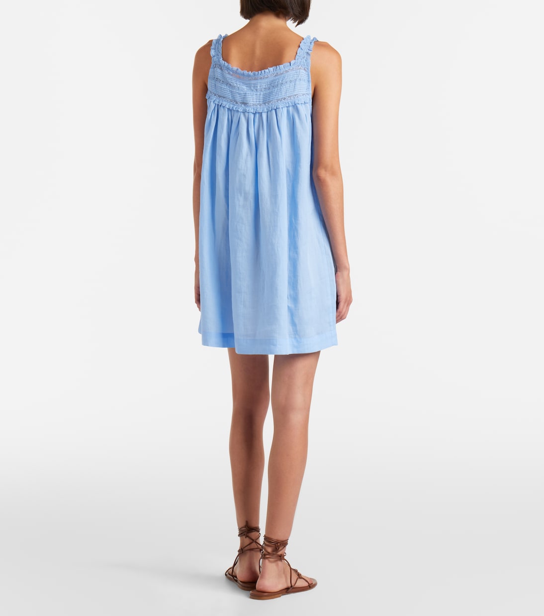 Bea lace-trimmed ramie minidress | Dôen