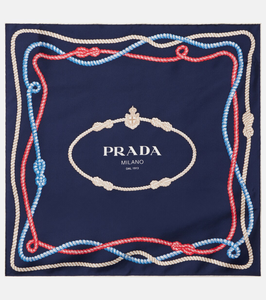 Printed silk twill scarf | Prada