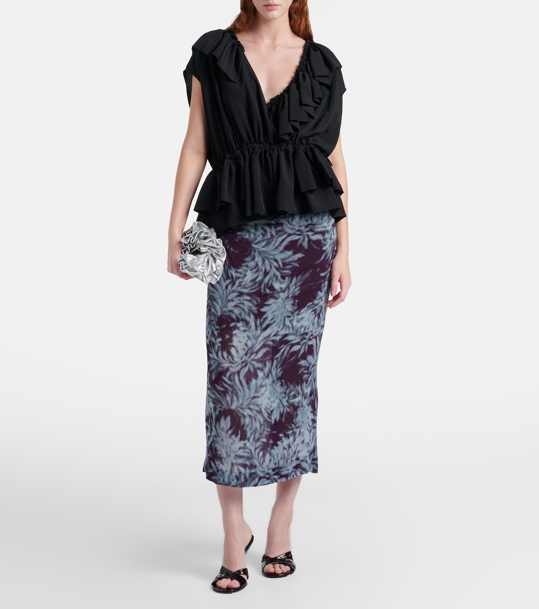 Ruffled jersey top | Dries Van Noten