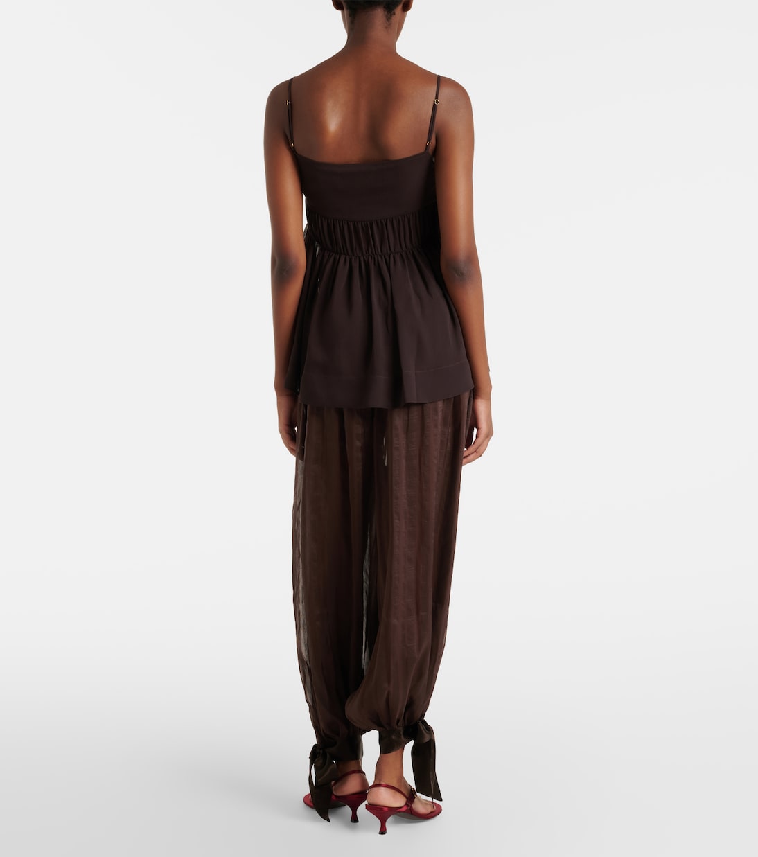 Striped silk-blend wide-leg pants | Xu Zhi