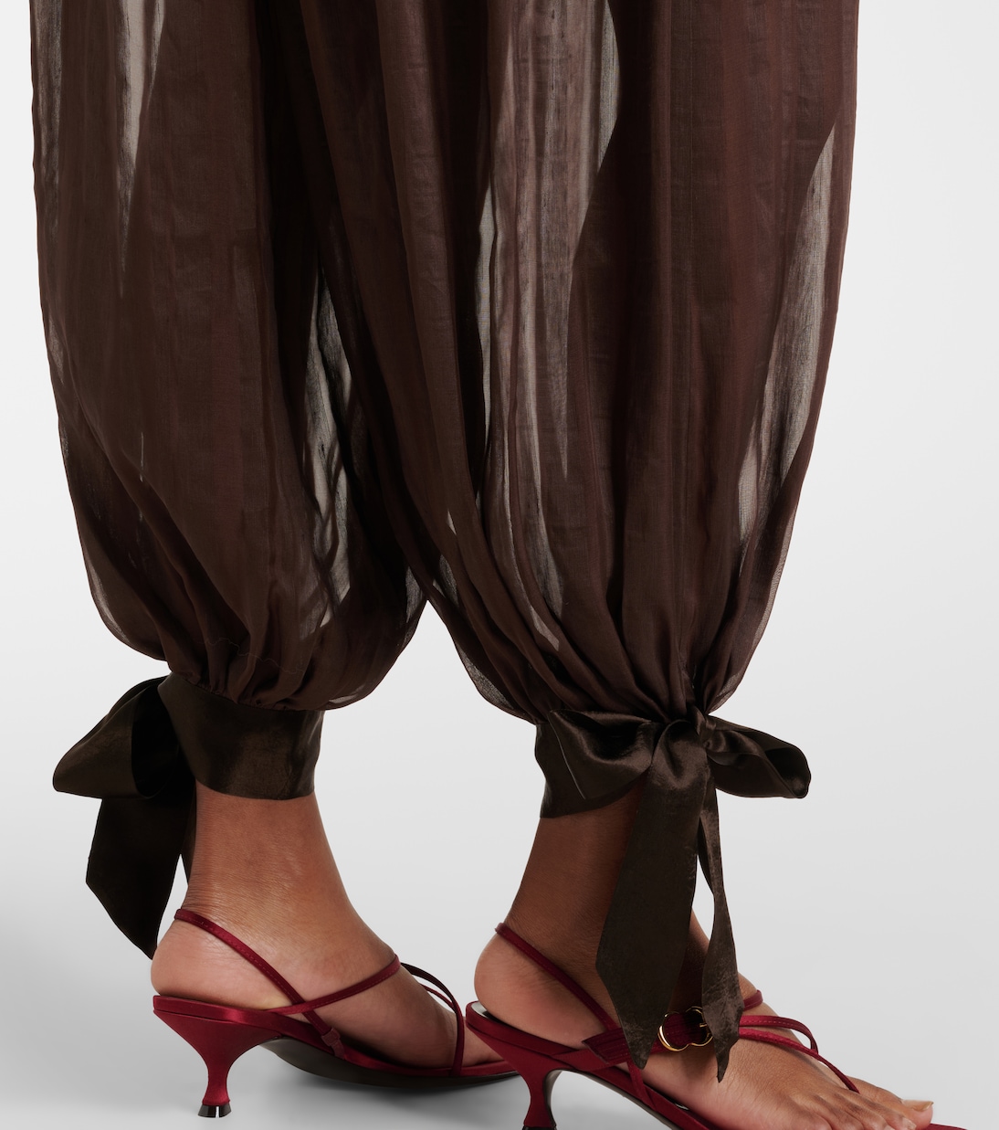 Striped silk-blend wide-leg pants | Xu Zhi