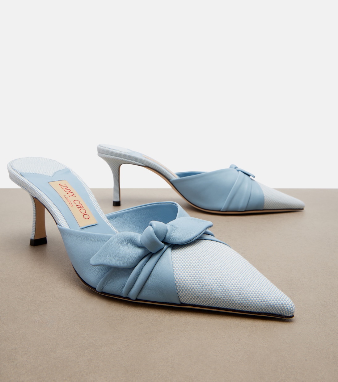 Mules Livi en toile et cuir à nœud | Jimmy Choo