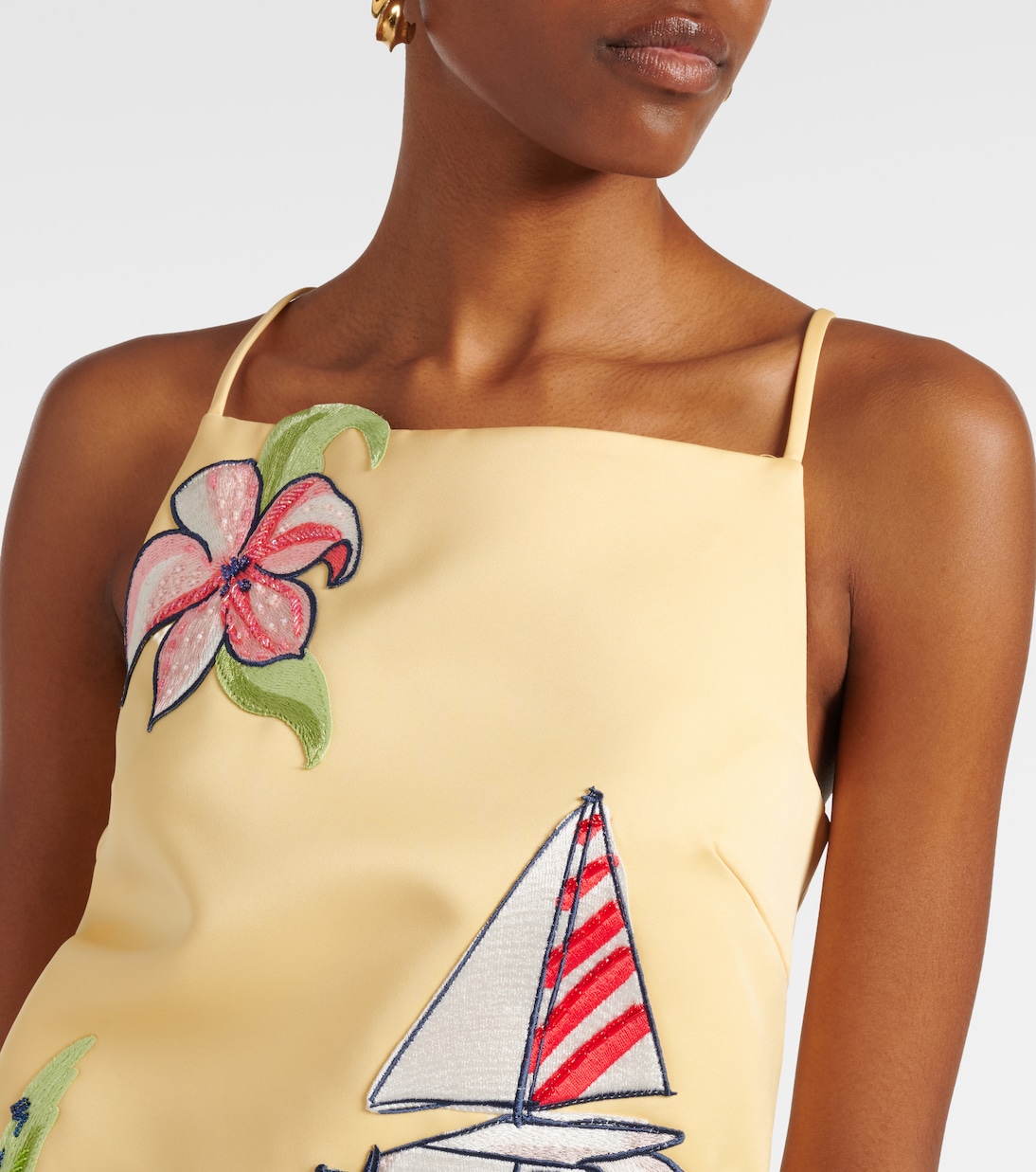 Leia beaded patch-appliqué minidress | Leo Lin