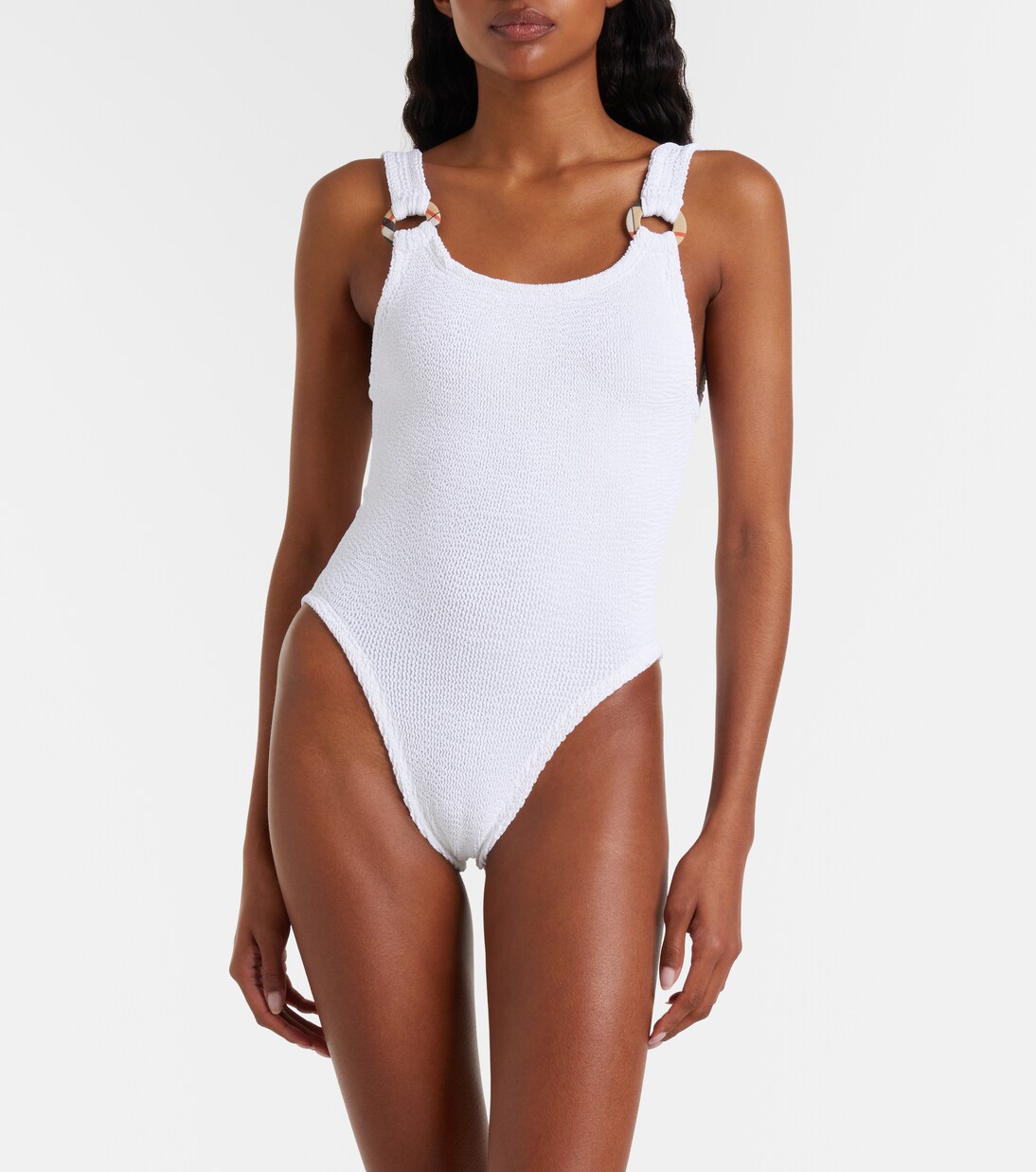 x Hunza G Domino Burberry Check swimsuit | Burberry