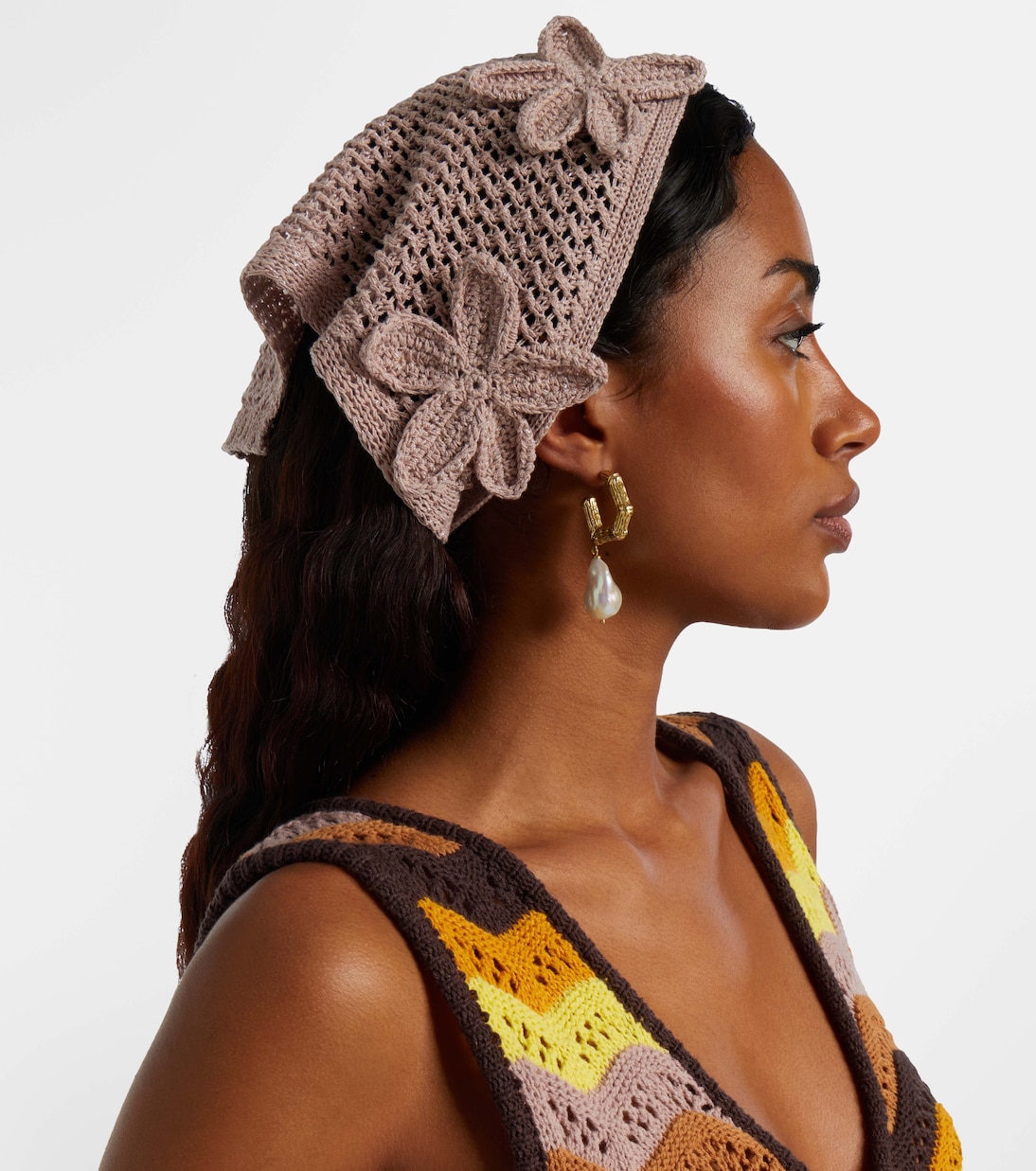 Foulard en crochet à appliqués | Bananhot