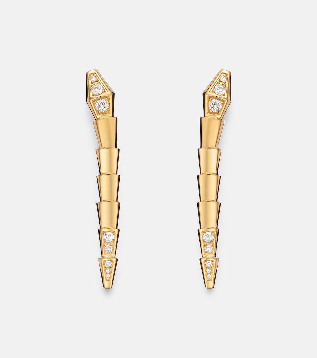 Serpenti Viper 18kt gold earrings with diamonds | Bvlgari