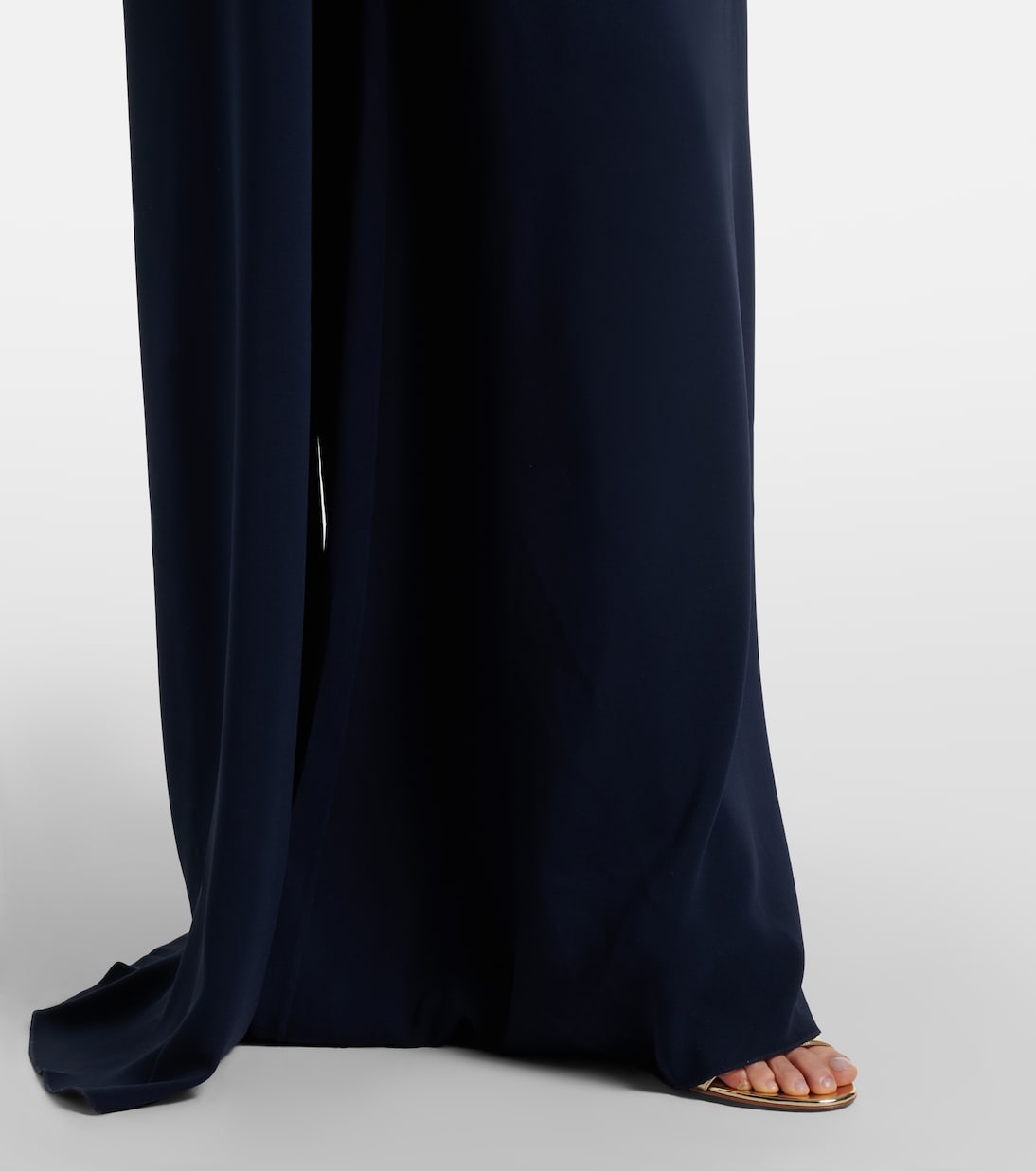 Embroidered caped silk-blend gown | Oscar de la Renta
