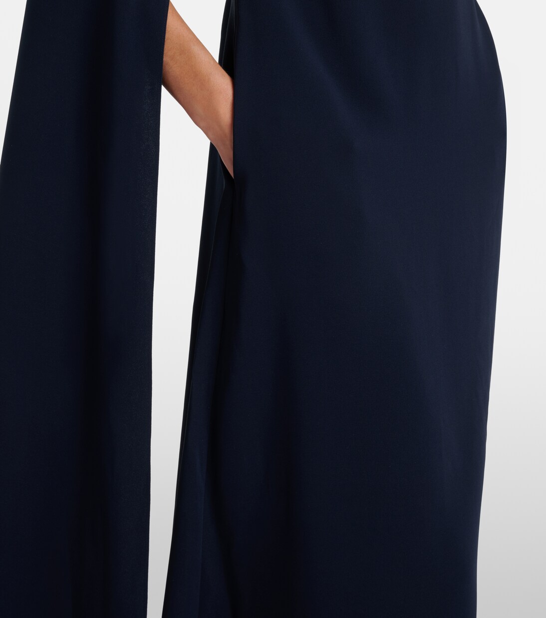 Embroidered caped silk-blend gown | Oscar de la Renta