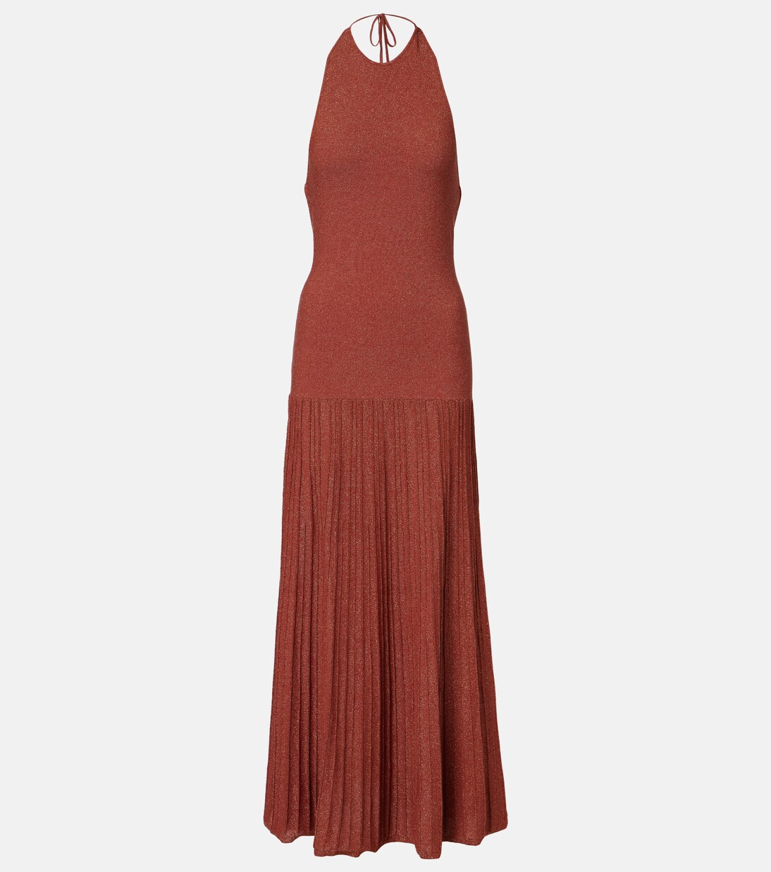 Plissé halterneck cotton-blend maxi dress | Faithfull