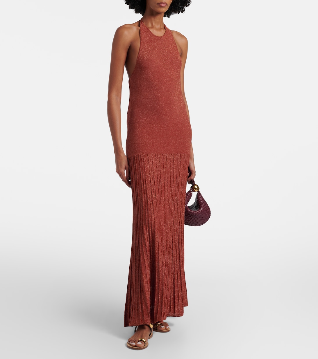 Plissé halterneck cotton-blend maxi dress | Faithfull