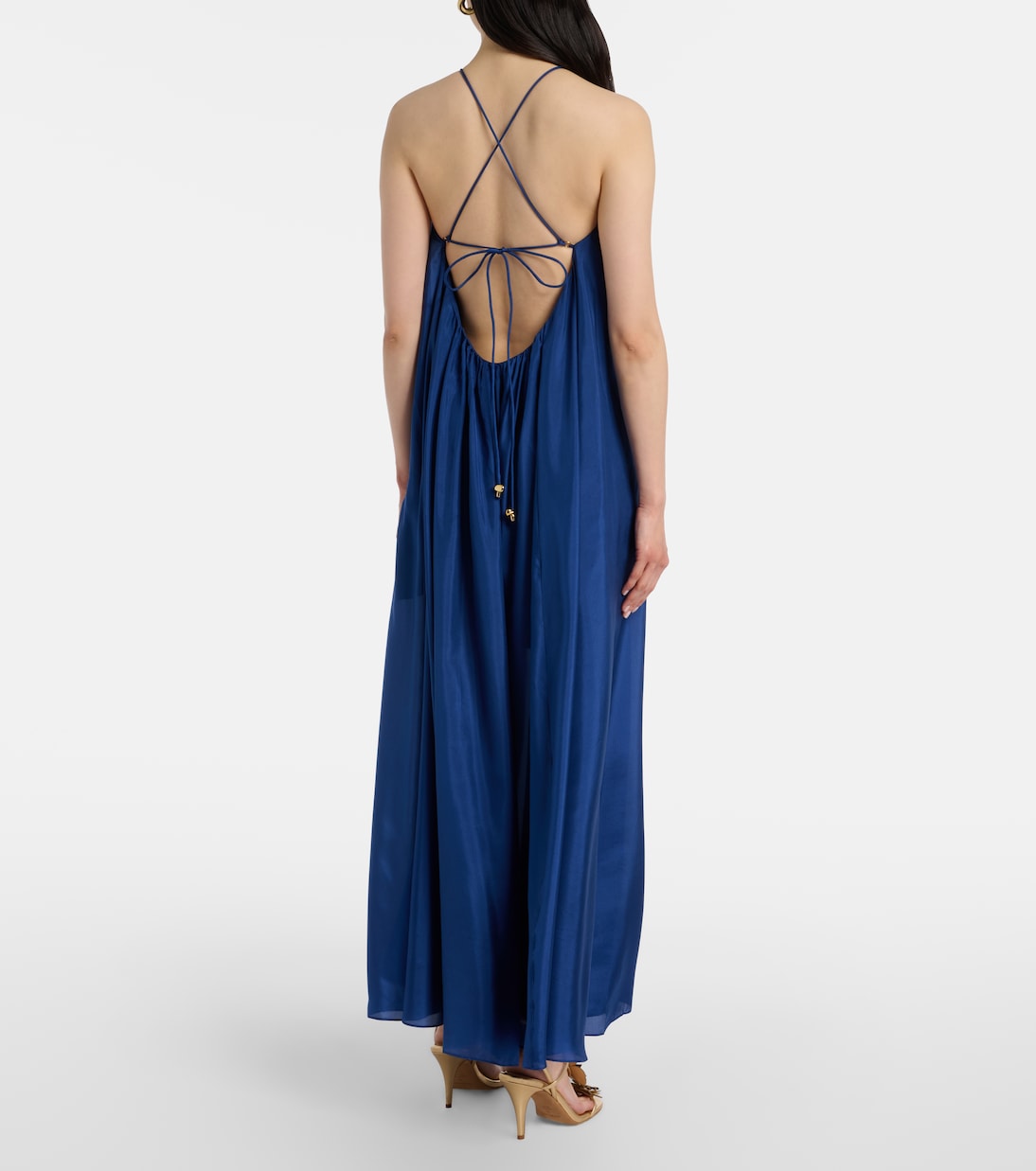 Abito lungo Aster in seta con perline | Zimmermann