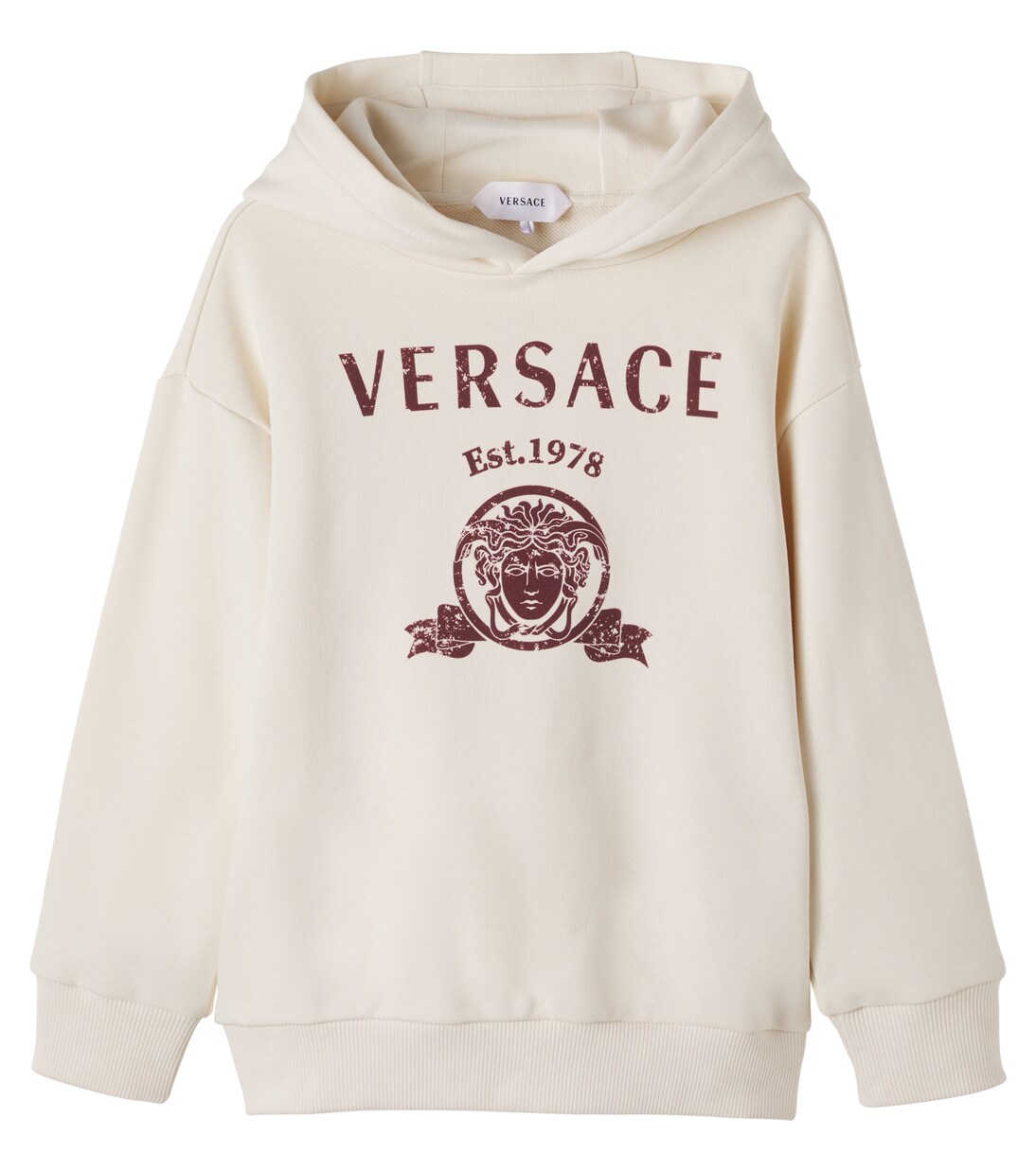 Medusa printed cotton jersey hoodie | Versace Kids