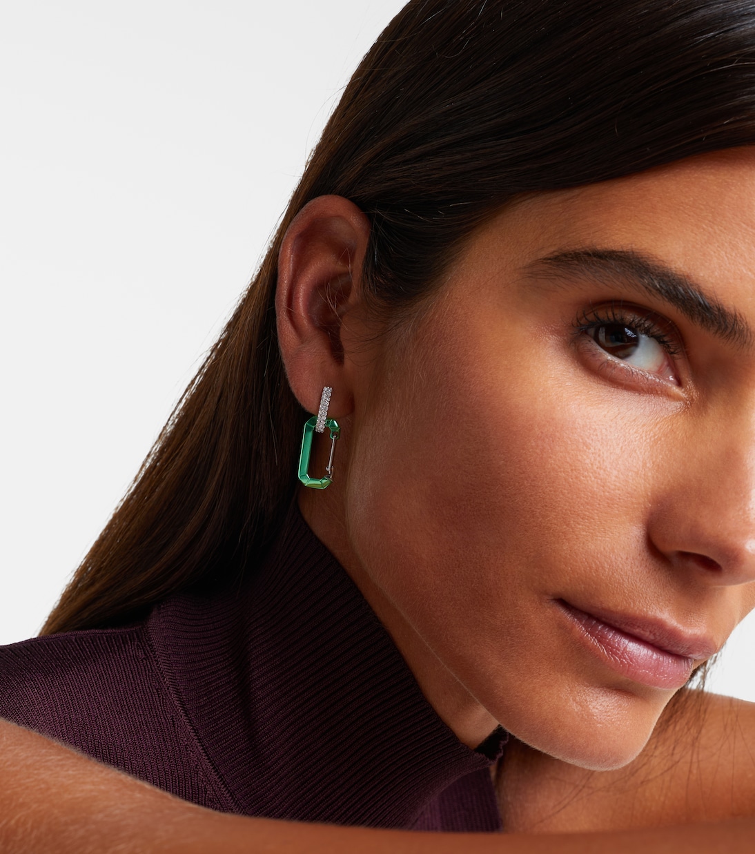 Einzelner Ohrring Chiara  Big aus 18kt Weißgold mit Diamanten | Eéra