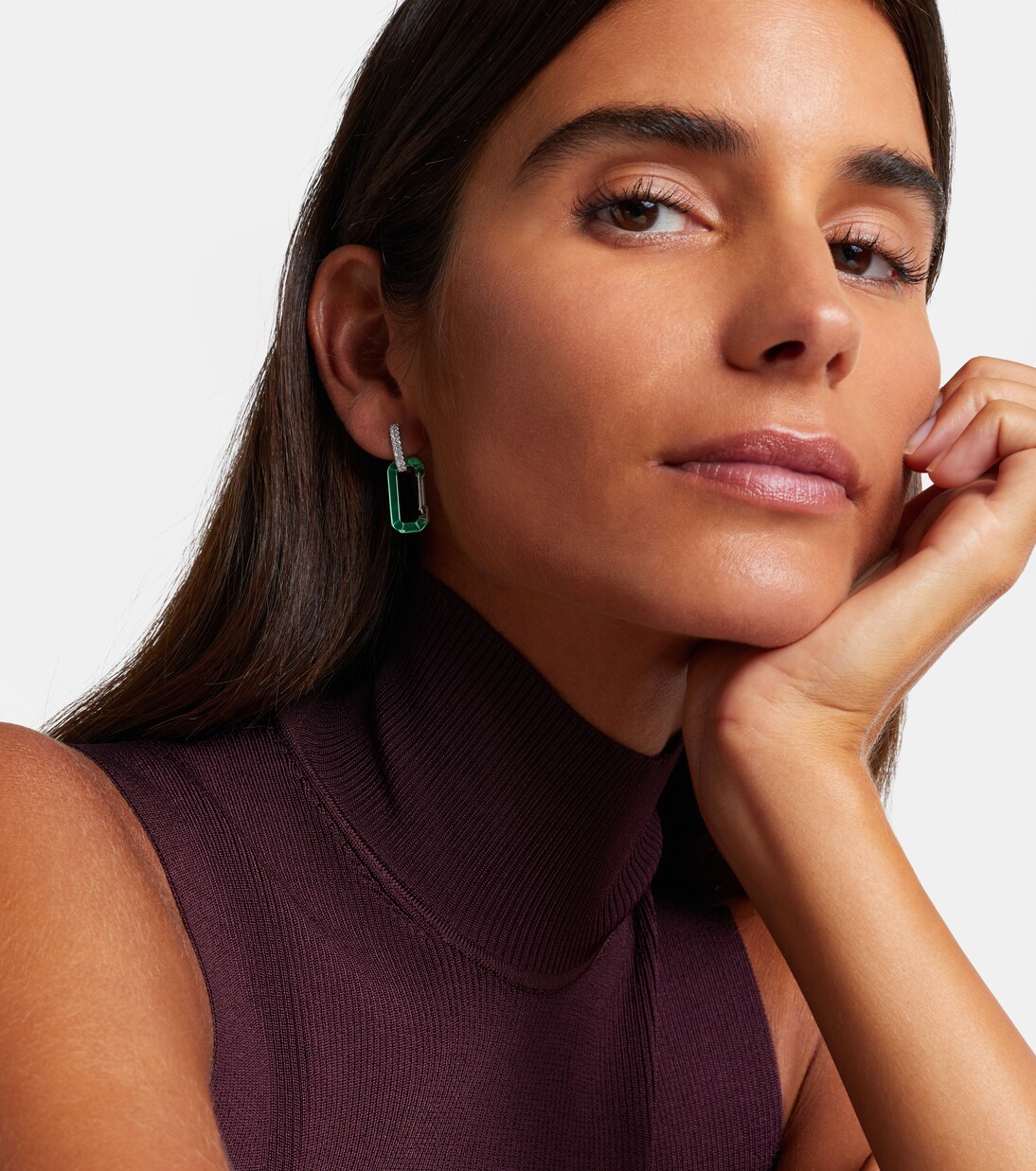 Einzelner Ohrring Chiara  Big aus 18kt Weißgold mit Diamanten | Eéra