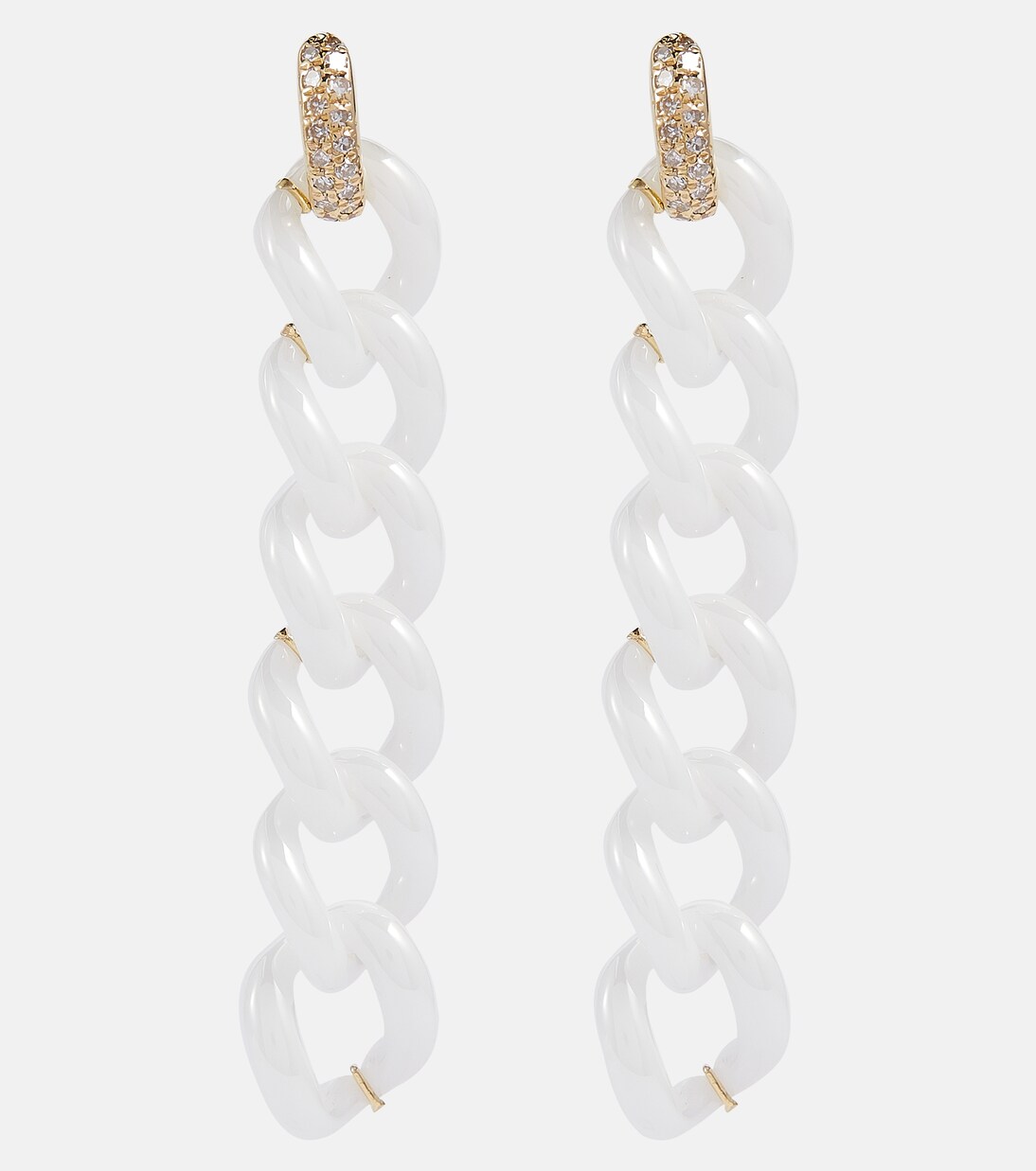 Orecchini Link Drop in oro 18kt con diamanti | Shay Jewelry