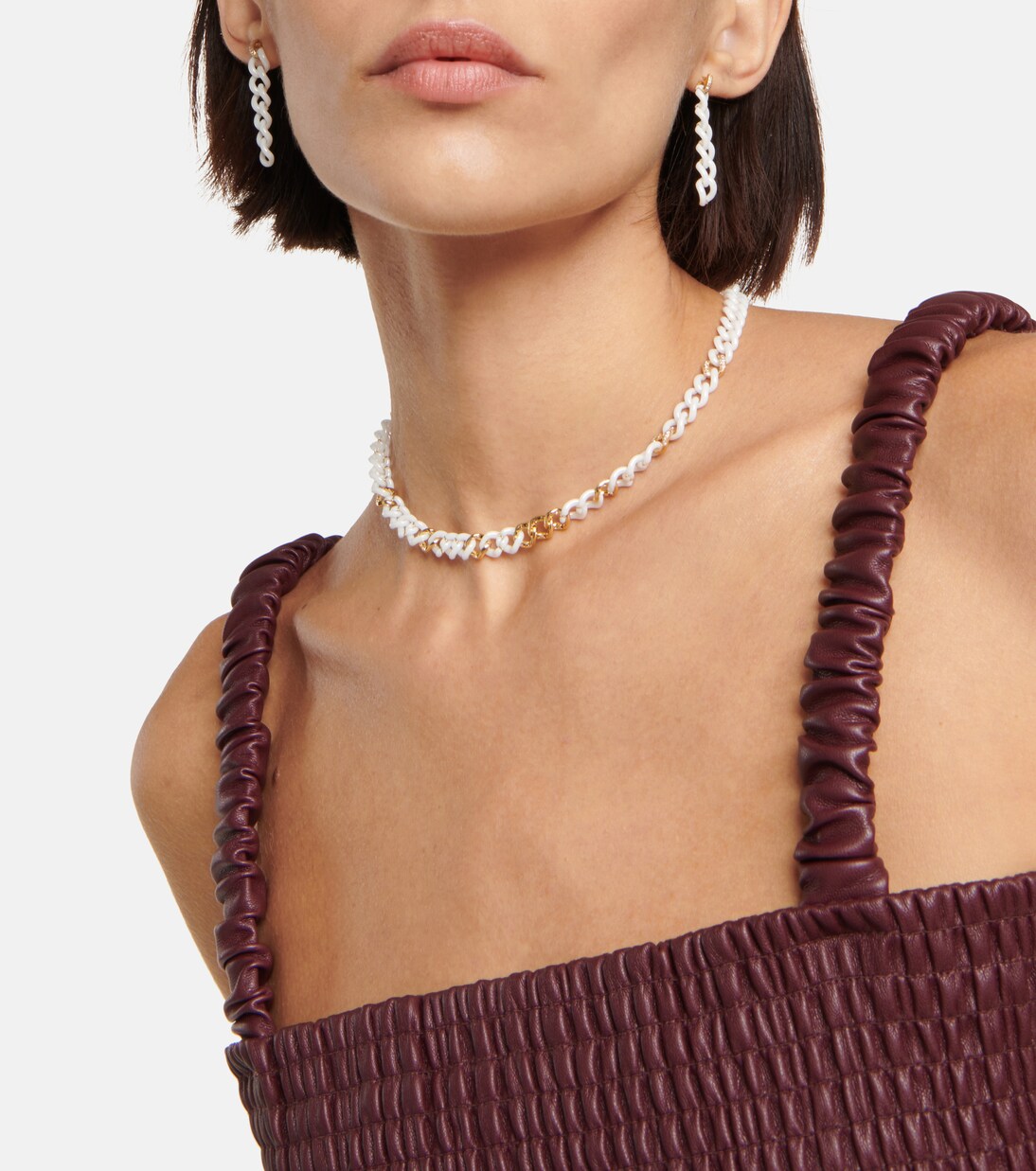 Orecchini Link Drop in oro 18kt con diamanti | Shay Jewelry