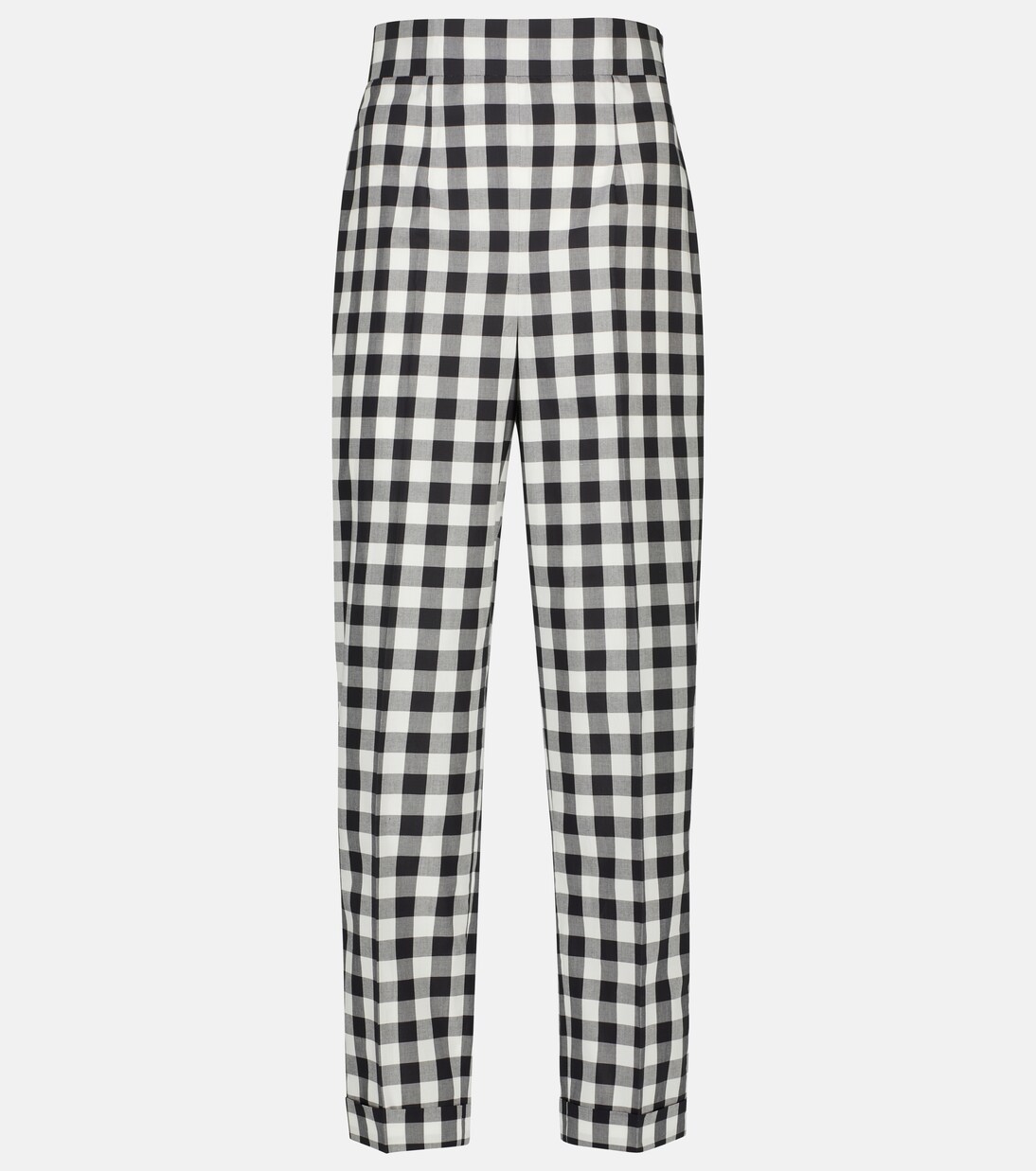 Gingham high-rise cotton pants | Miu Miu