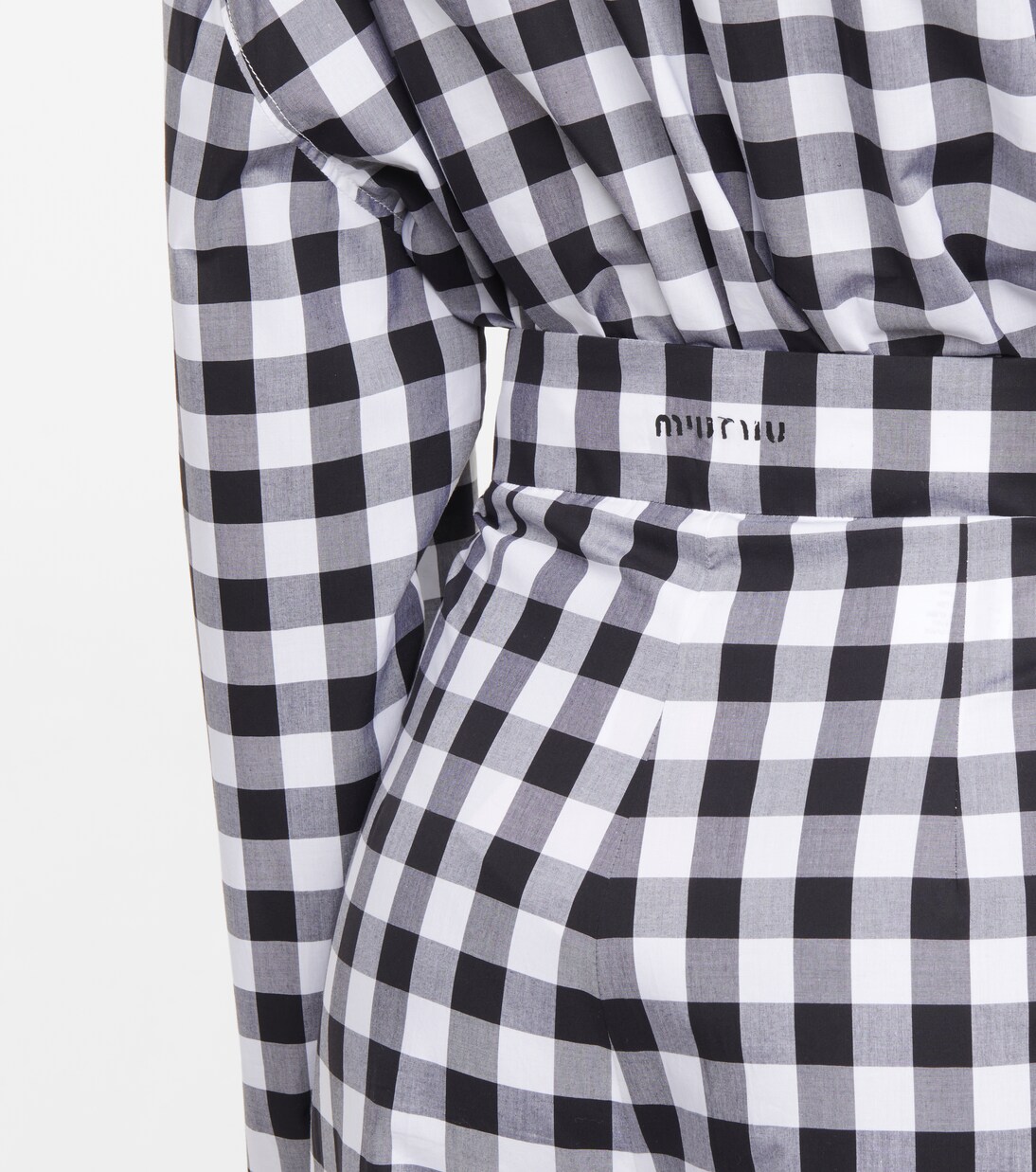 Gingham high-rise cotton pants | Miu Miu
