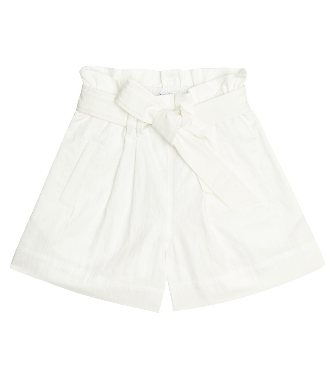 Cotton-blend paperbag shorts | Brunello Cucinelli Kids