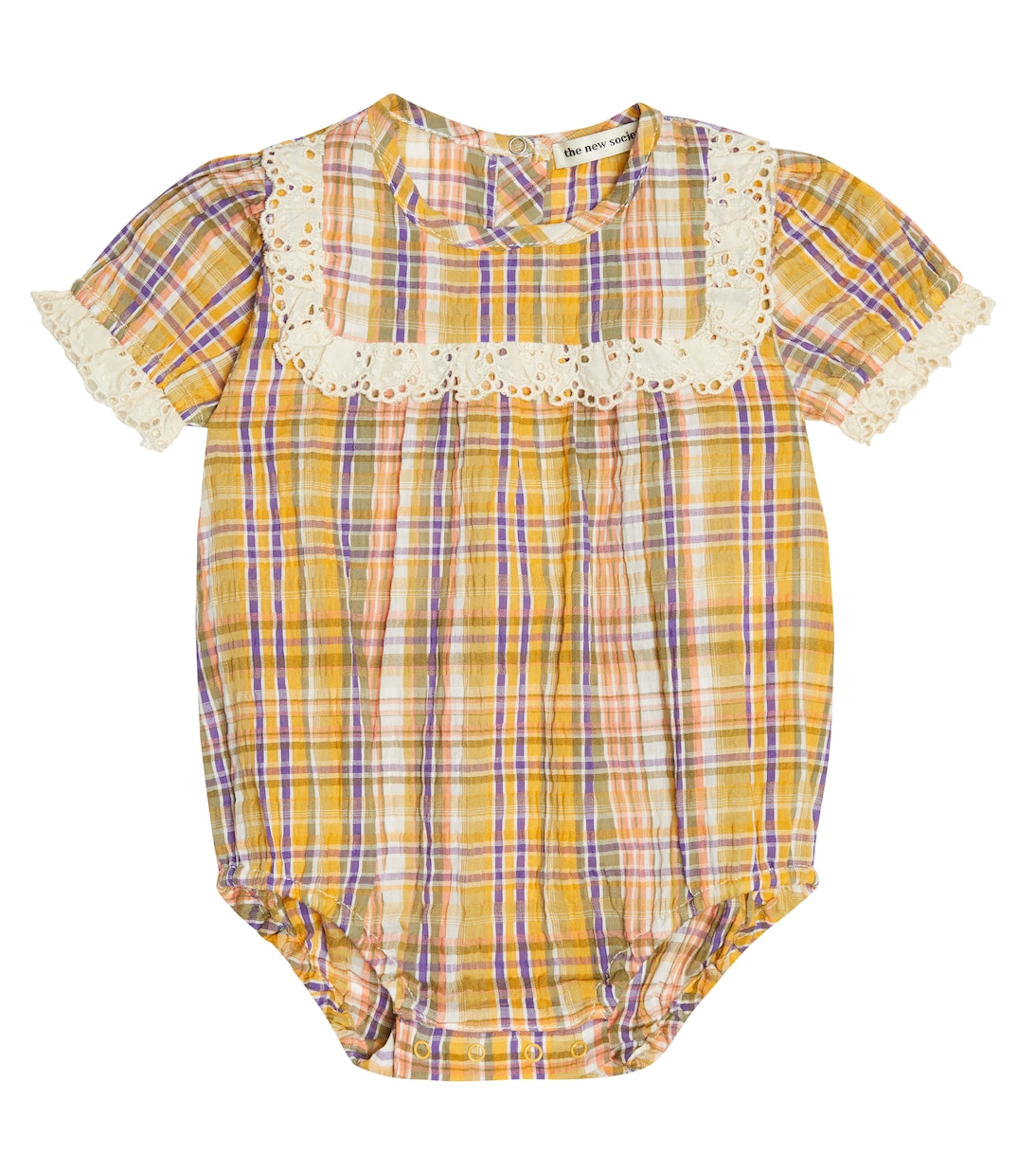 Baby Andrea checked cotton-blend bodysuit | The New Society