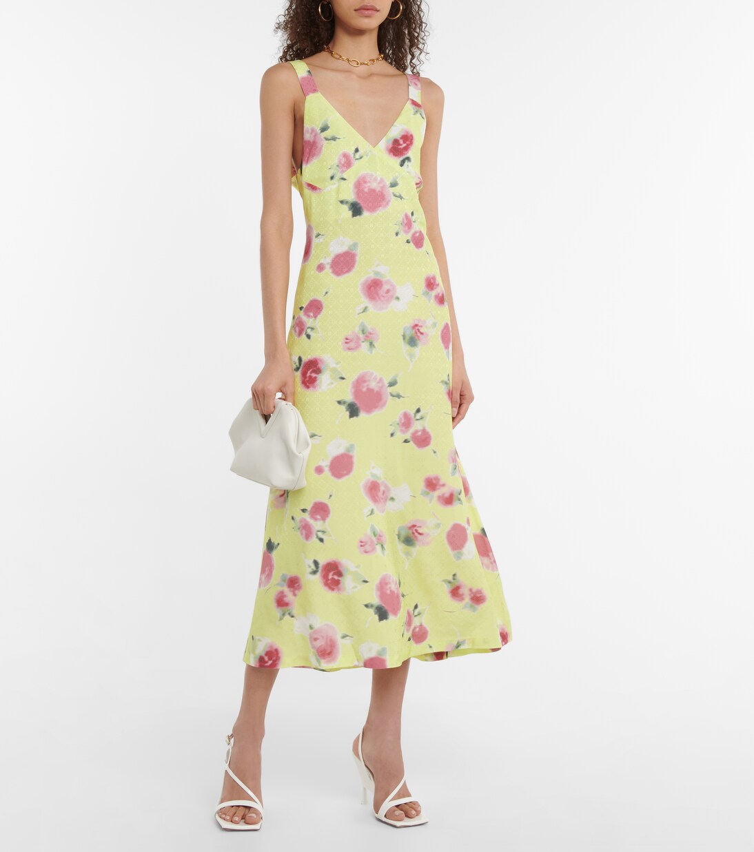 Robe midi Hilda en jacquard à fleurs | Rotate