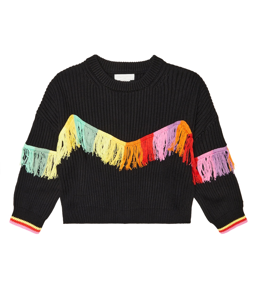 Fringed cotton and wool sweater | Stella McCartney Kids