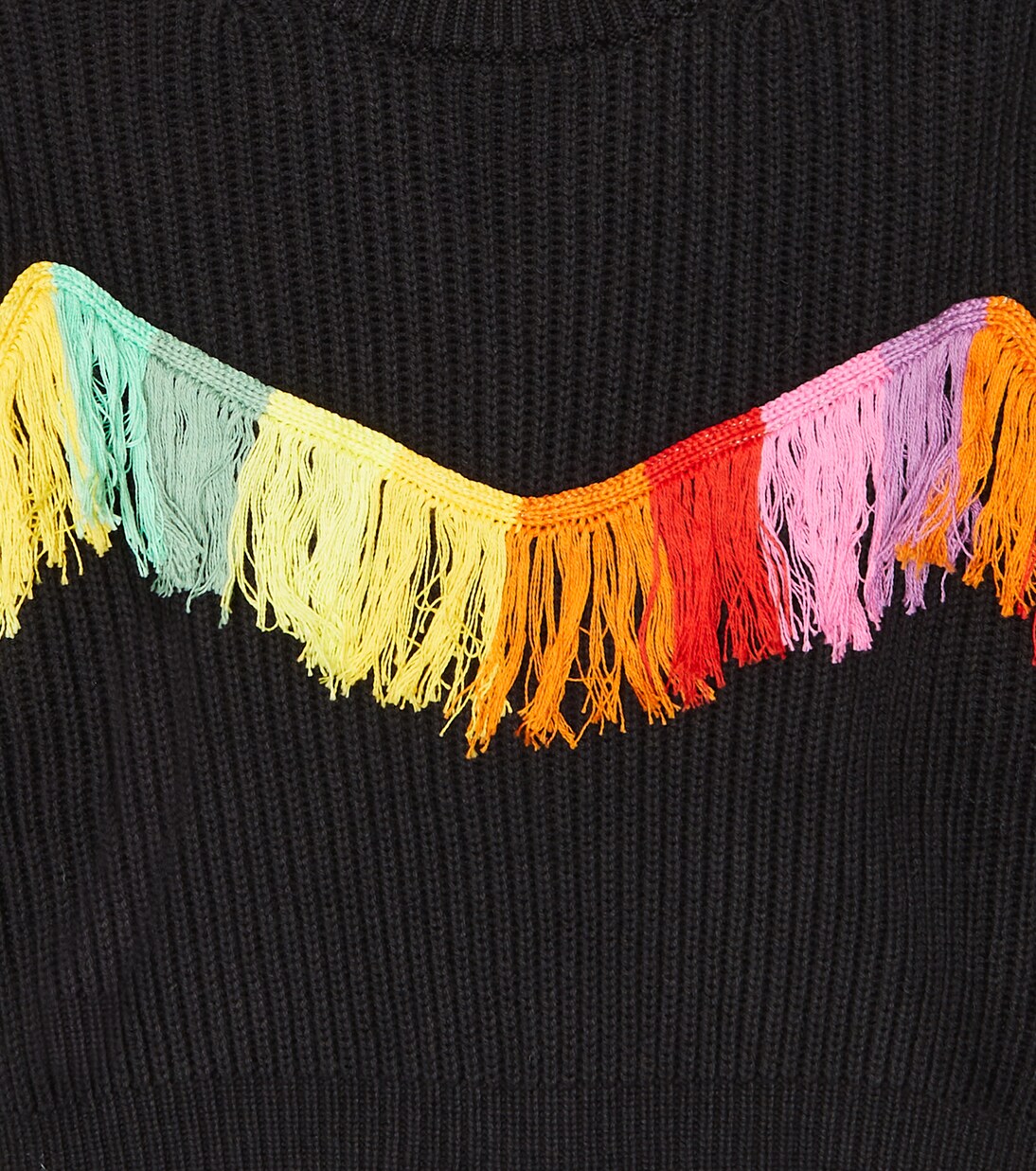 Fringed cotton and wool sweater | Stella McCartney Kids