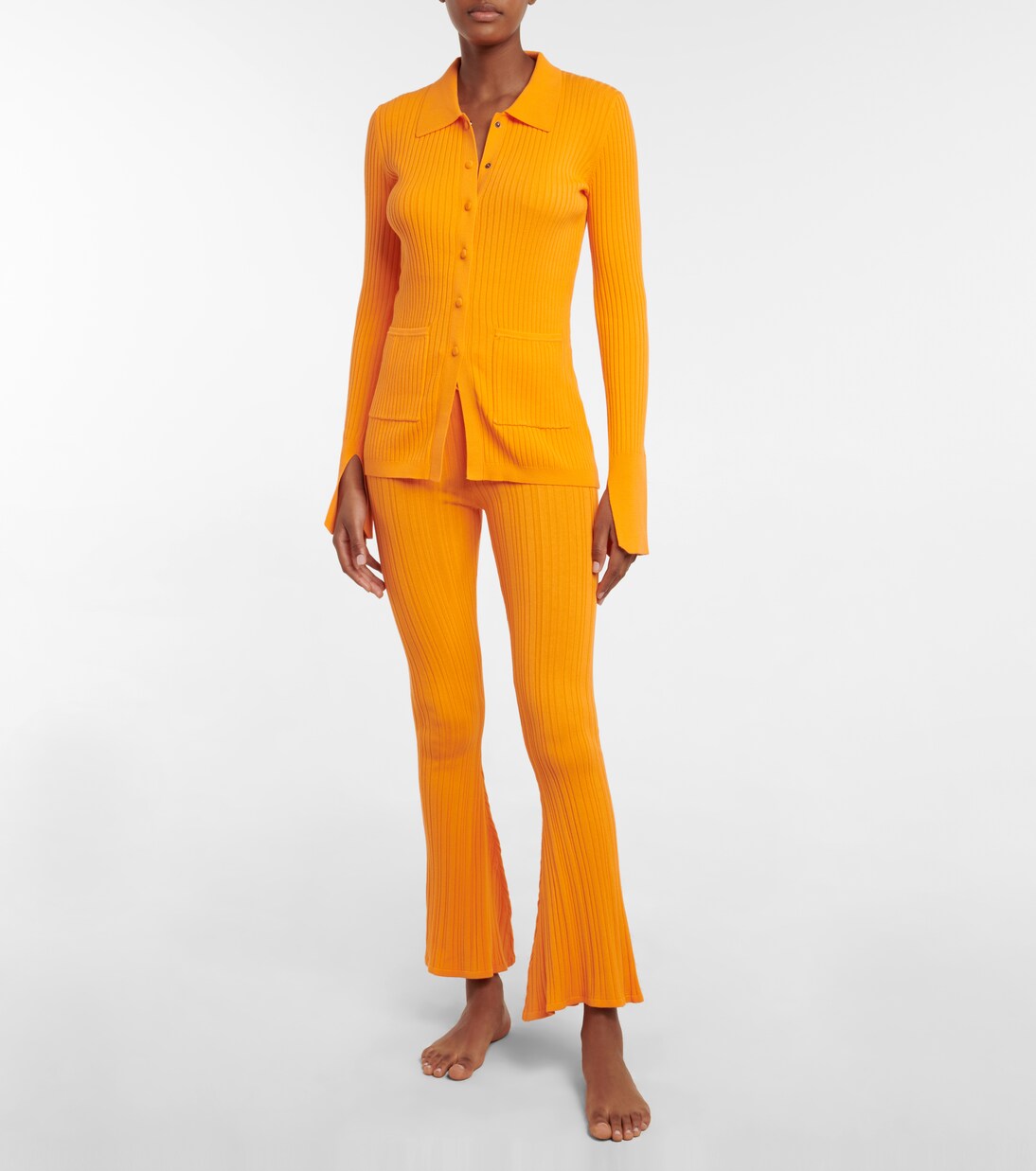 Tuxedo ribbed-knit cardigan | Live The Process