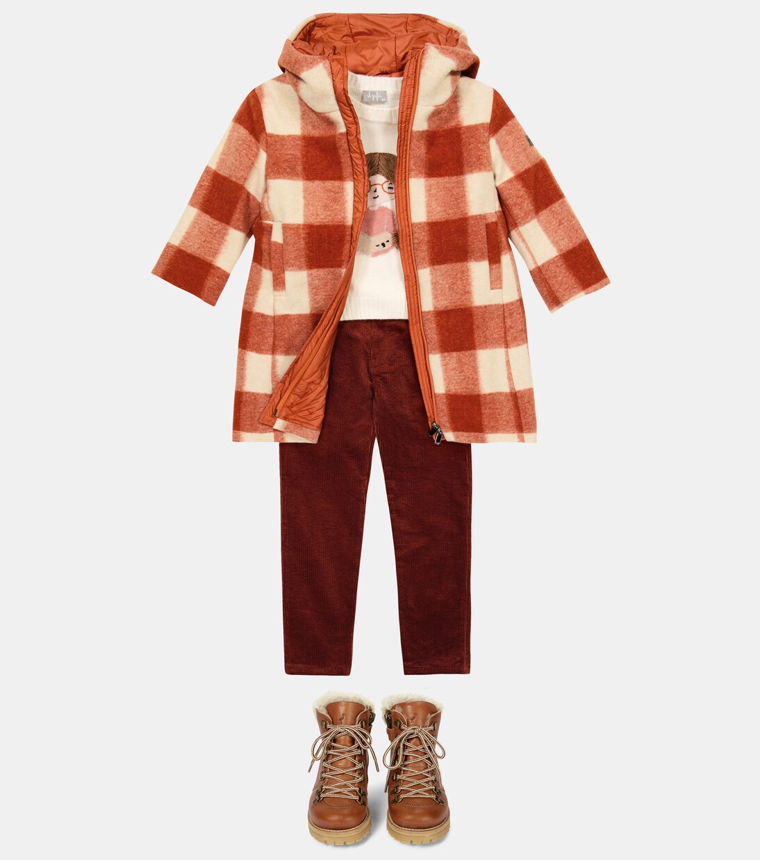 Checked hooded parka | Il Gufo