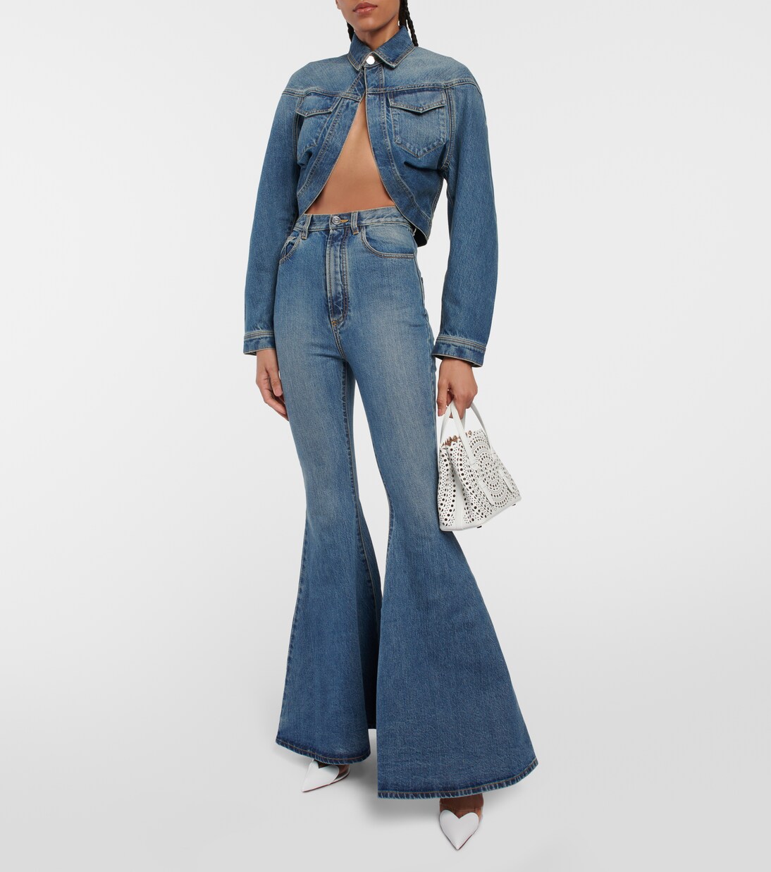 Cropped denim jacket | Alaïa