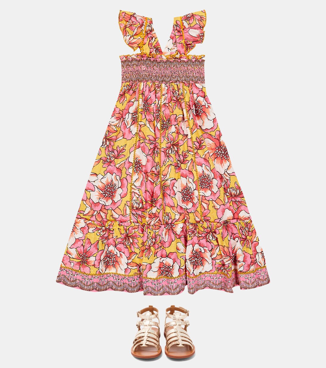 Cindy floral cotton dress | Poupette St Barth Kids