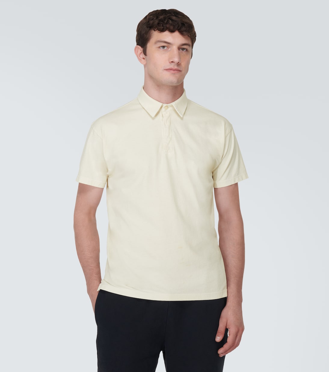 Cotton piqué polo top | Les Tien