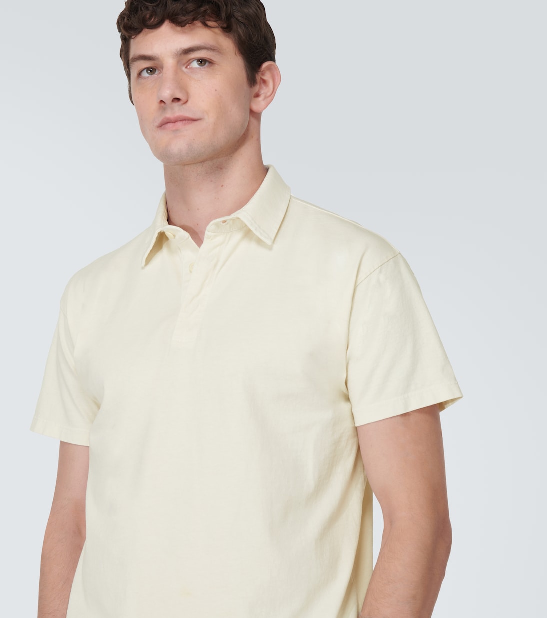 Cotton piqué polo top | Les Tien