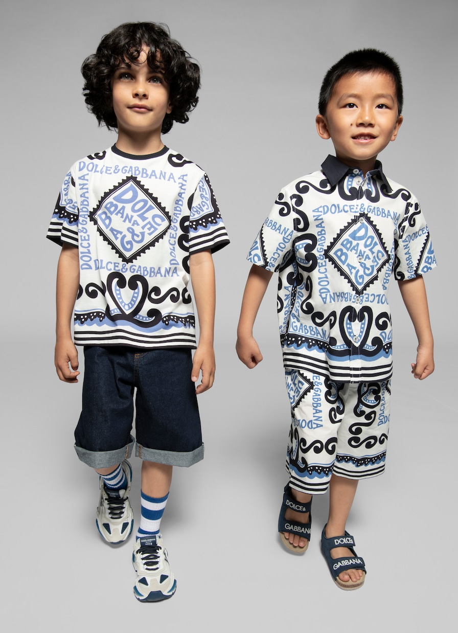 Bedruckte Bermuda-Shorts aus Baumwolle | Dolce&Gabbana Kids