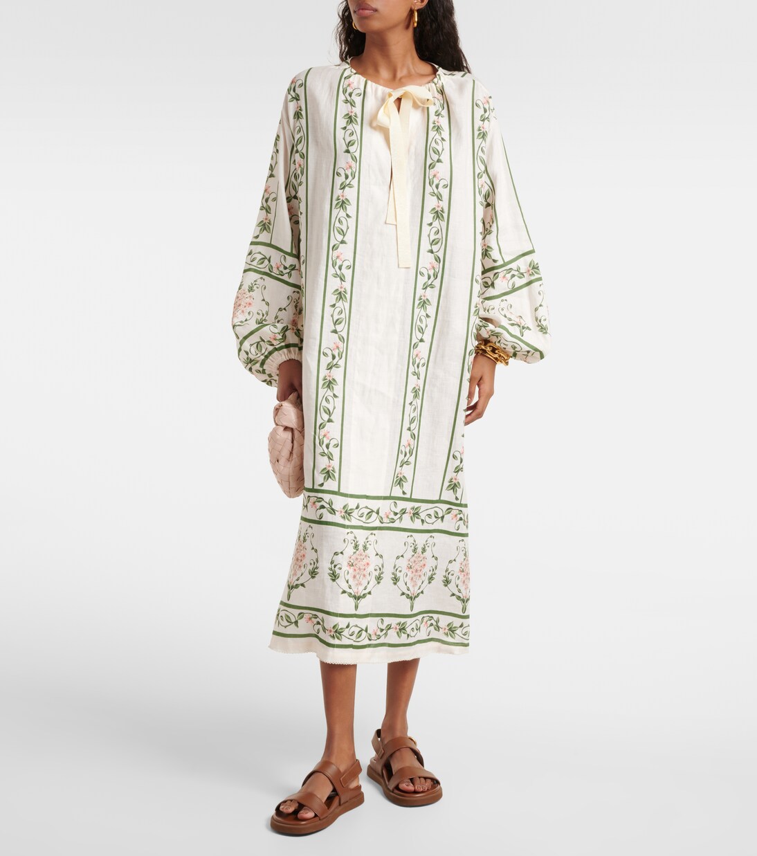 Robe midi Zircon Margarita Amanecer en coton | Agua by Agua Bendita