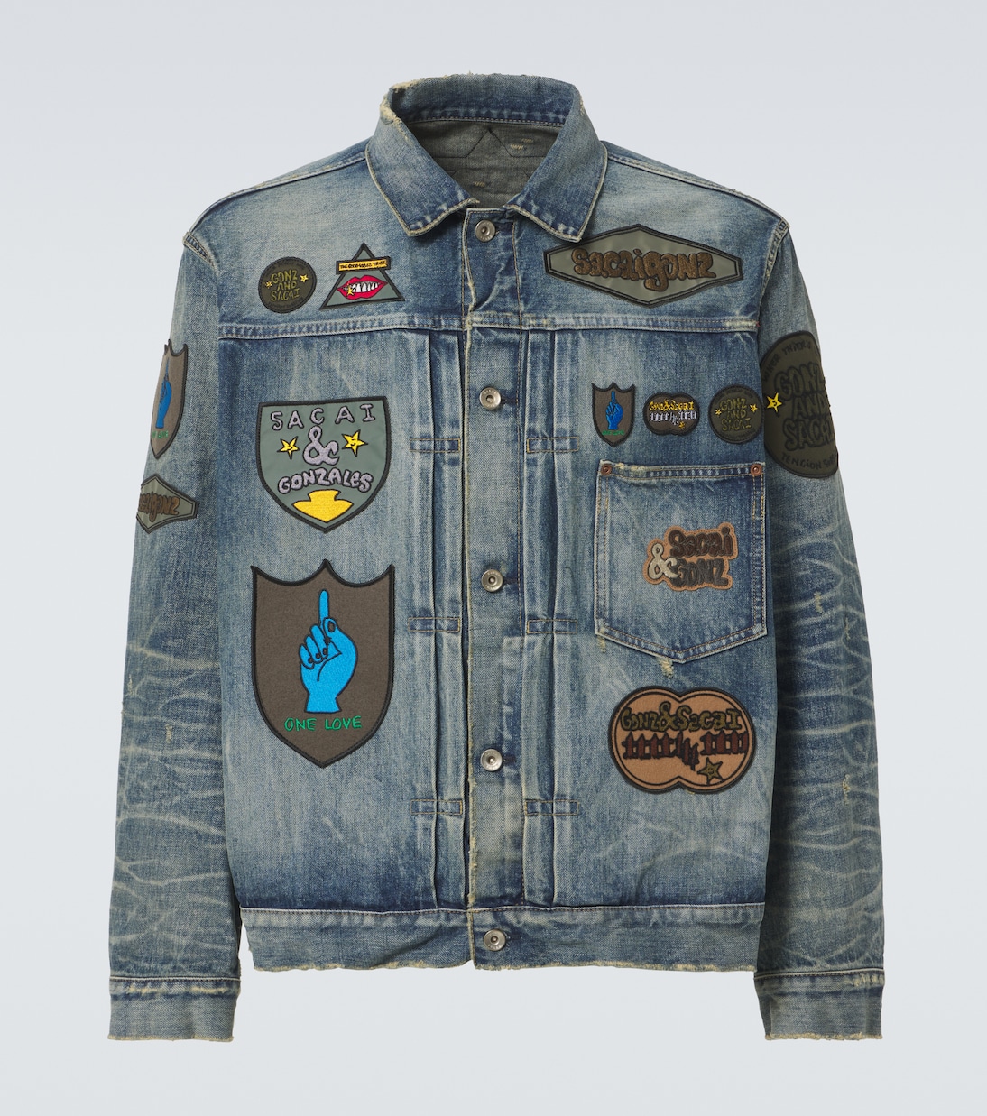 X Mark Gonzales Jeansjacke Beyondexx | Sacai