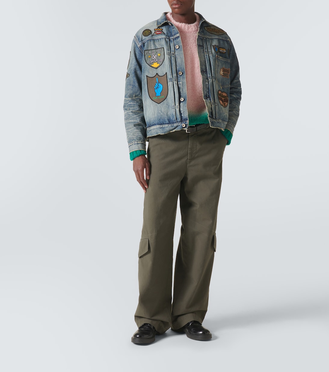 X Mark Gonzales Jeansjacke Beyondexx | Sacai