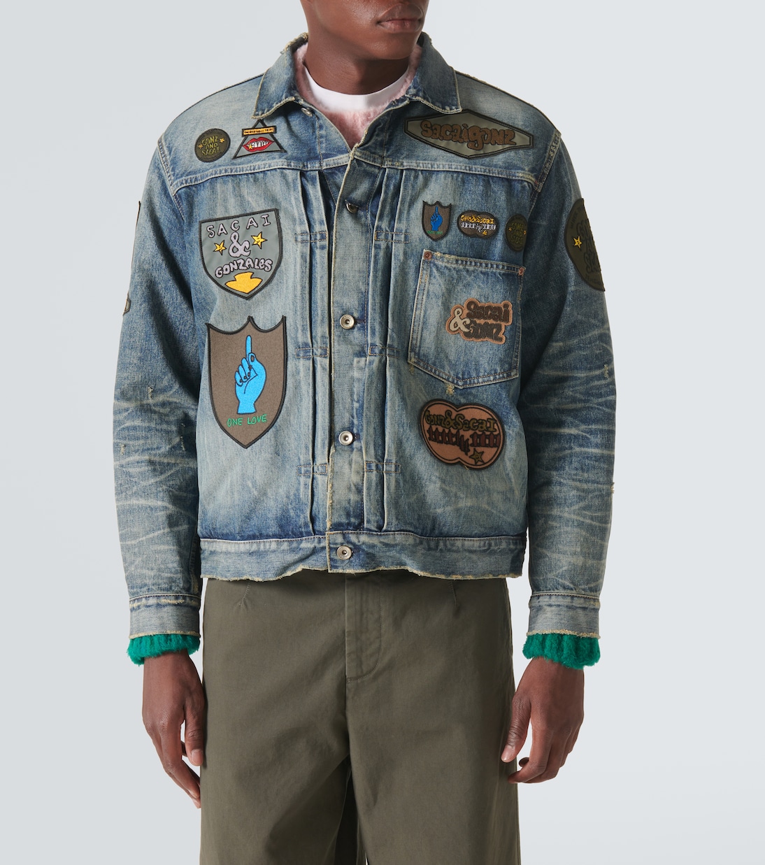 X Mark Gonzales Jeansjacke Beyondexx | Sacai