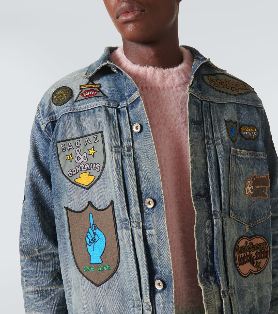 X Mark Gonzales Jeansjacke Beyondexx | Sacai