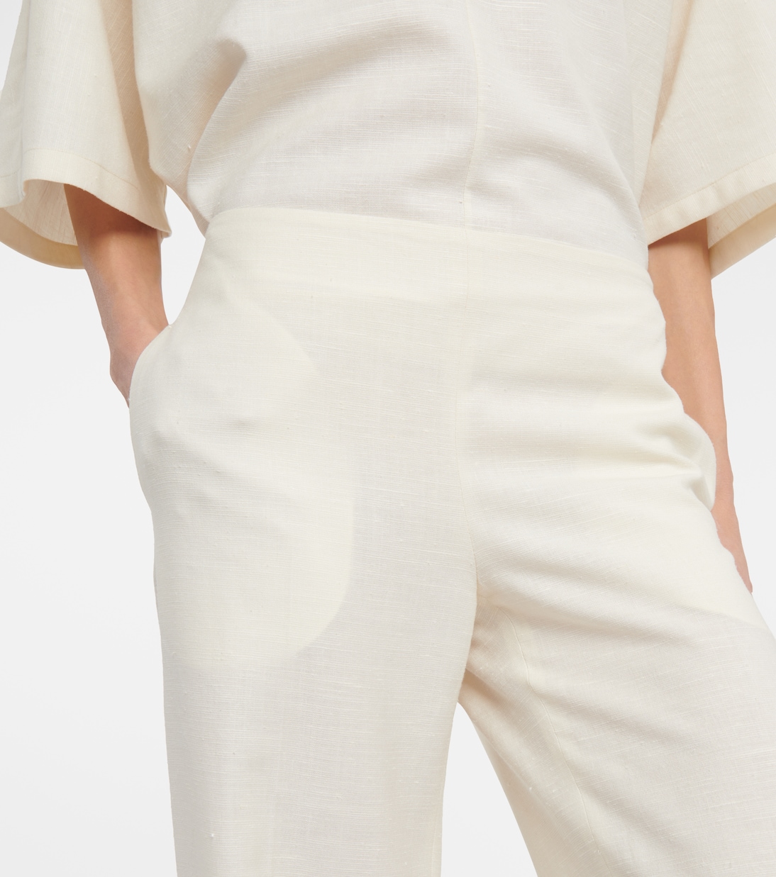 Foulard wool, silk and linen straight pants | The Row