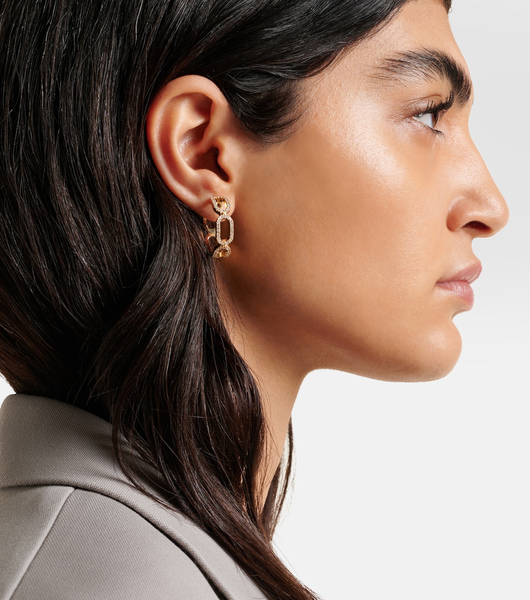 Ohrringe Link aus 18kt Gelbgold (750/1000) mit Diamanten | Bucherer Fine Jewellery