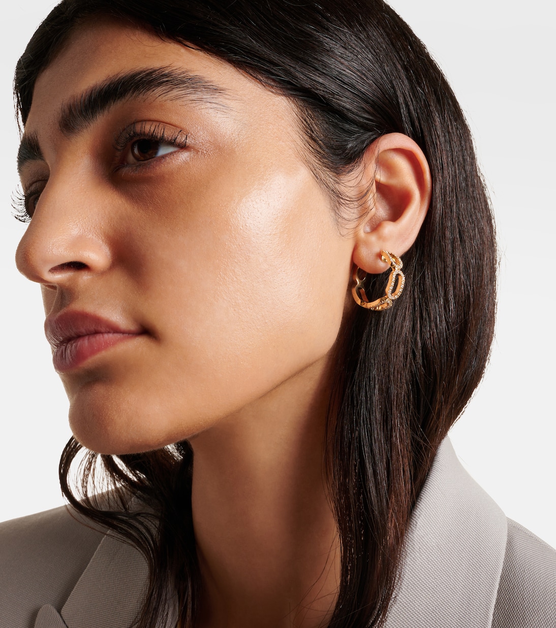 Ohrringe Link aus 18kt Gelbgold (750/1000) mit Diamanten | Bucherer Fine Jewellery