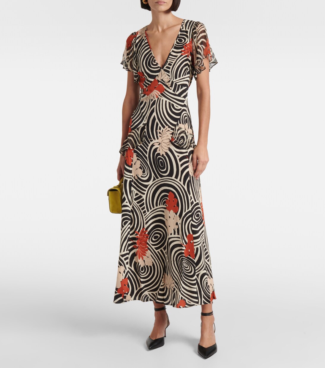 Robe longue Evie imprimée en soie  | Rixo