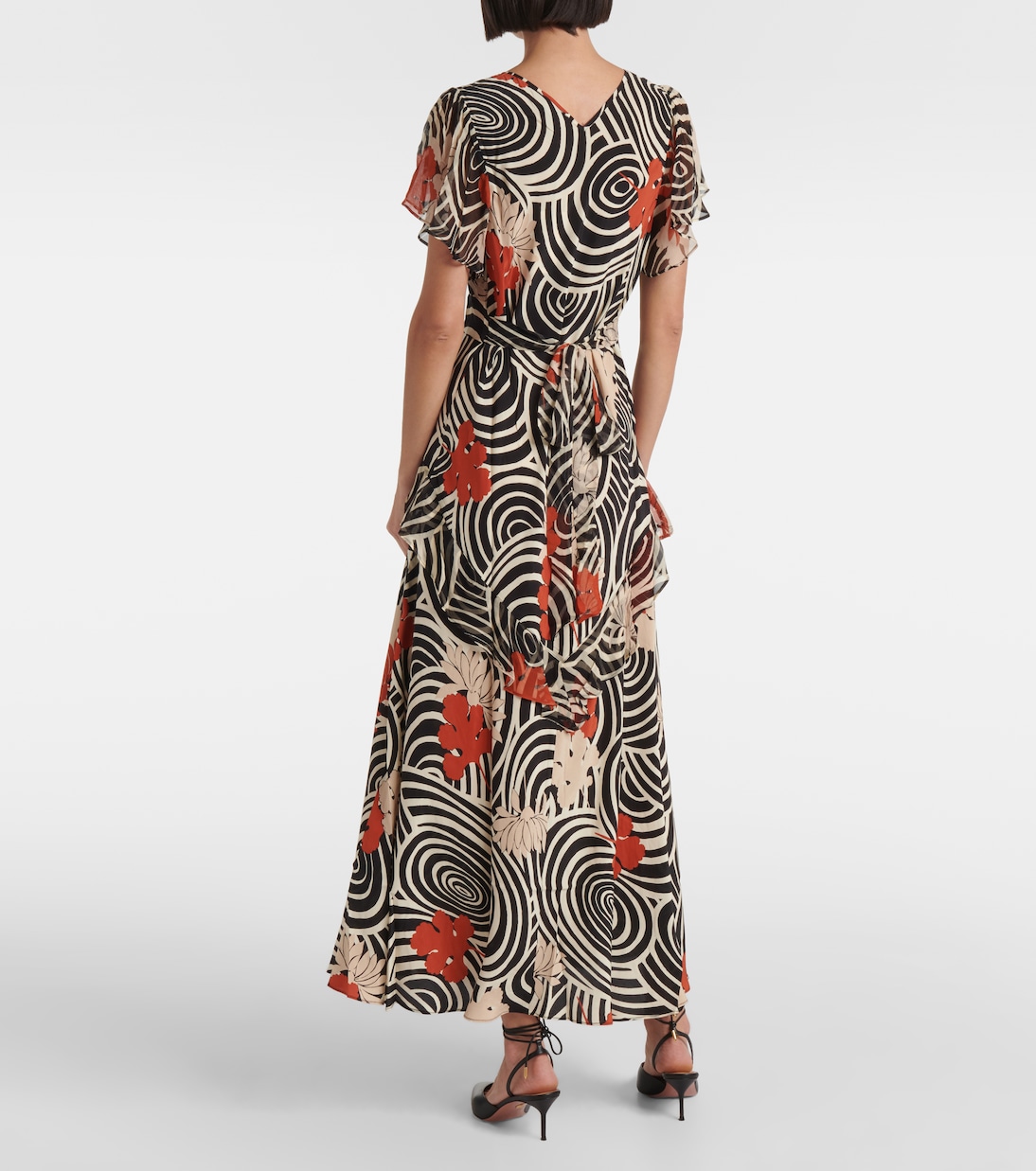 Robe longue Evie imprimée en soie  | Rixo