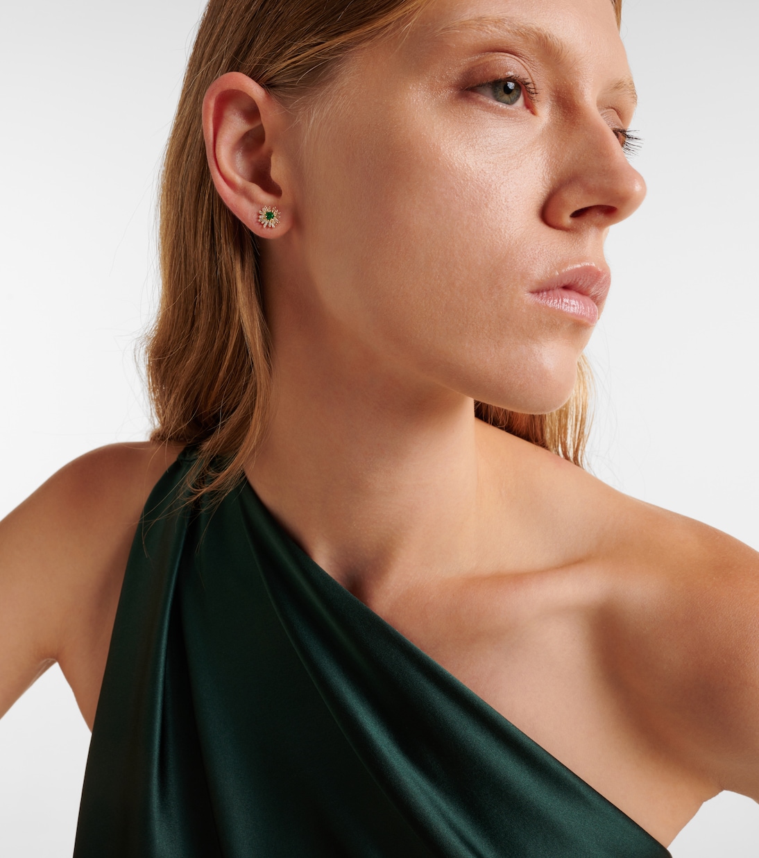 Boucles d'oreilles en or 18 ct, diamants et émeraudes | Suzanne Kalan