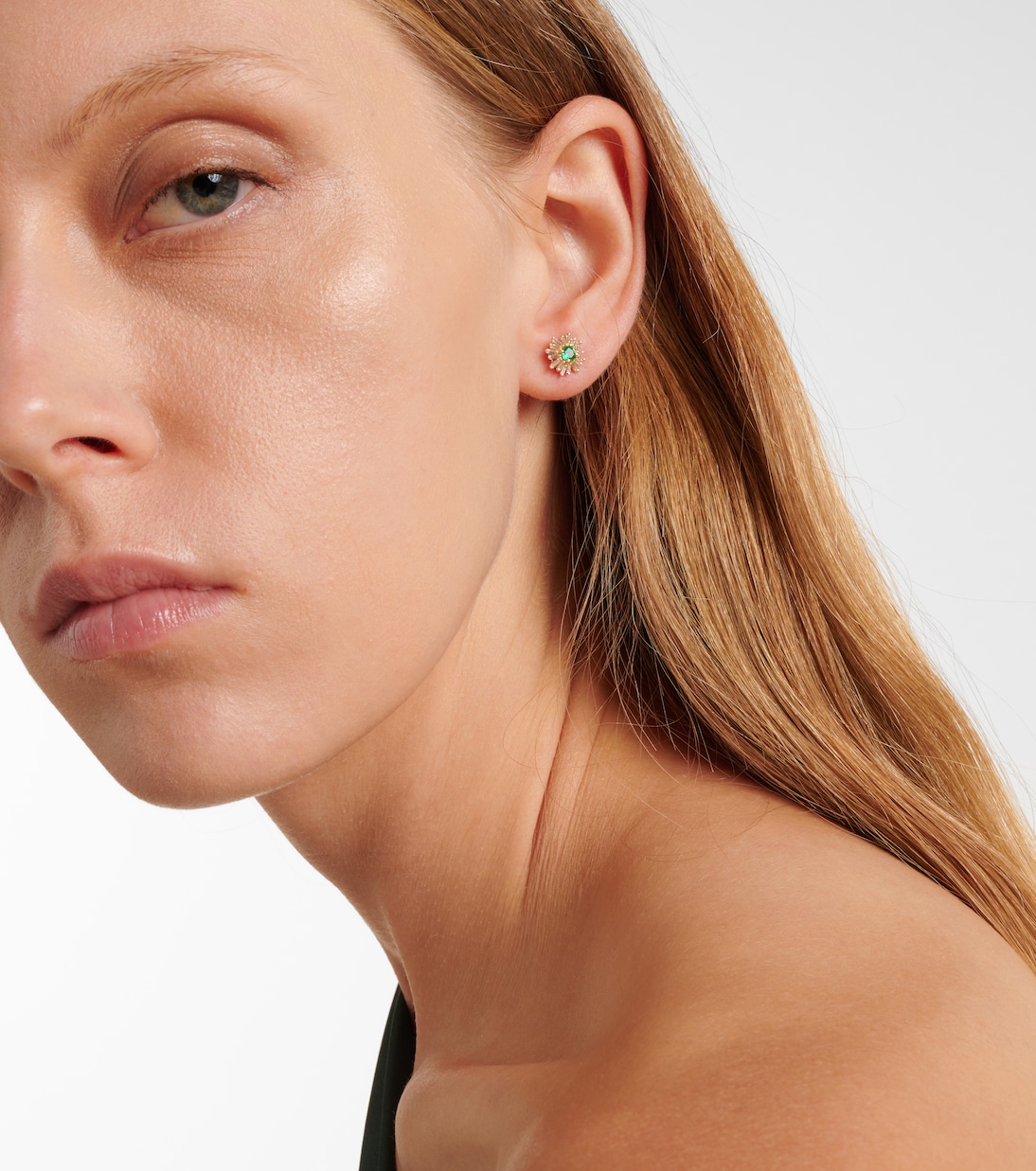 Boucles d'oreilles en or 18 ct, diamants et émeraudes | Suzanne Kalan