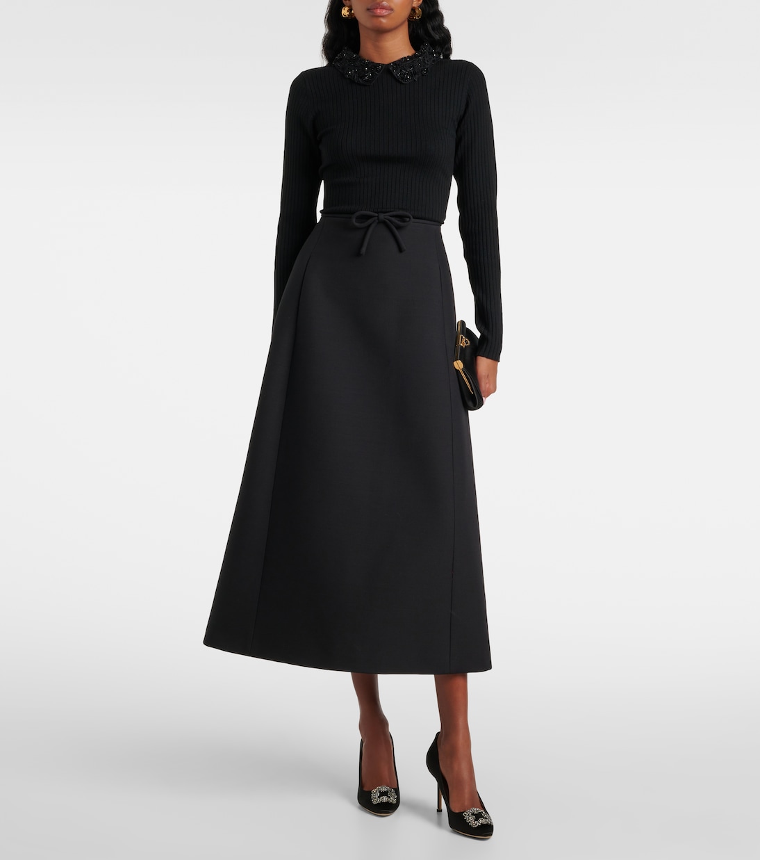 Verziertes Top aus Rippstrick | Carolina Herrera