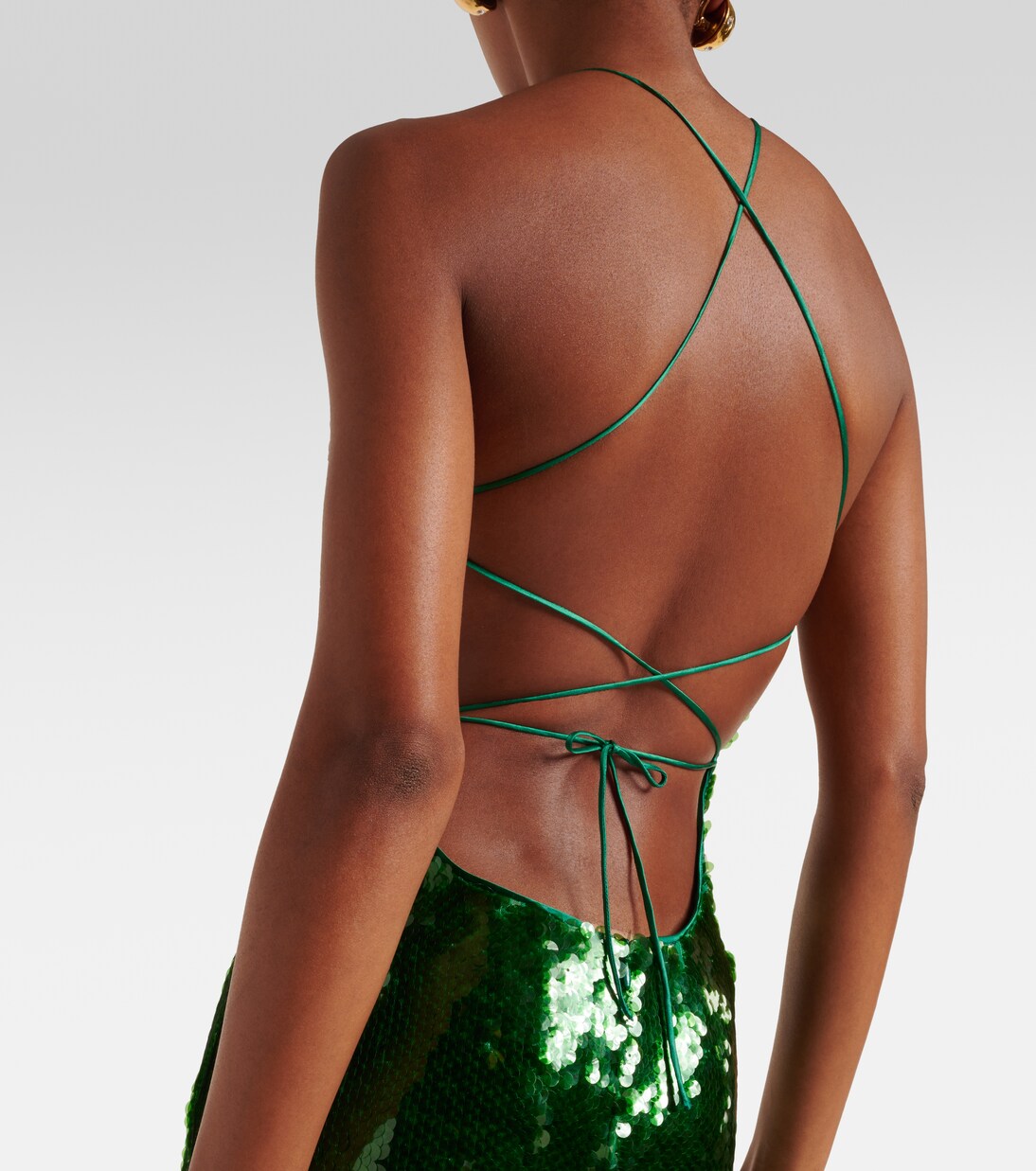 Robe longue à sequins et fleur | Magda Butrym